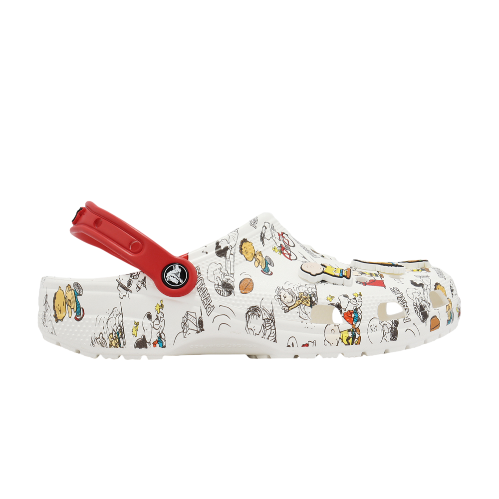 Pre-owned Crocs Peanuts X Classic Clog 'allover Print' In White