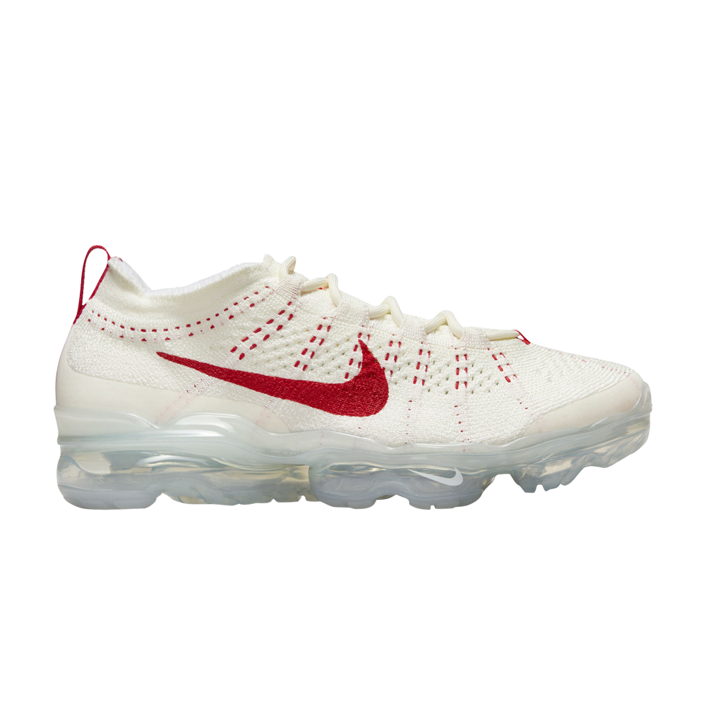 Pre-owned Nike Wmns Air Vapormax 2023 Flyknit 'sail Track Red' In Cream