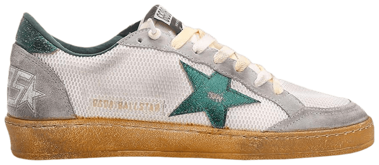 Golden Goose Ball Star White Metallic Green