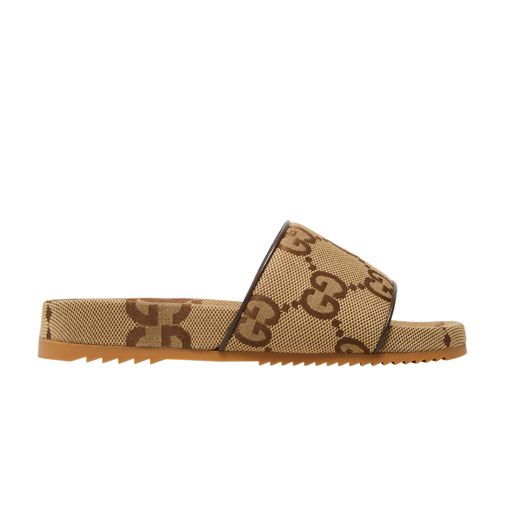 Pre-owned Gucci Gg Canvas Slide Sandal 'camel Monogram' In Brown