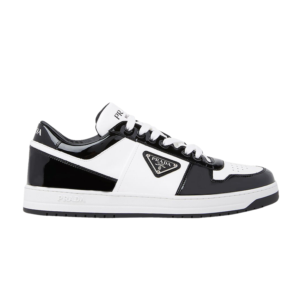 Pre-owned Prada Downtown Leather 'black White Patent'