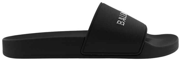 Balenciaga Wmns Pool Slides Black Silver Chrome