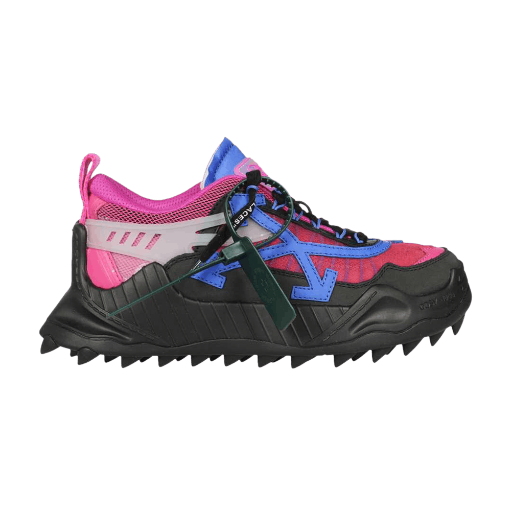 pink and blue off white