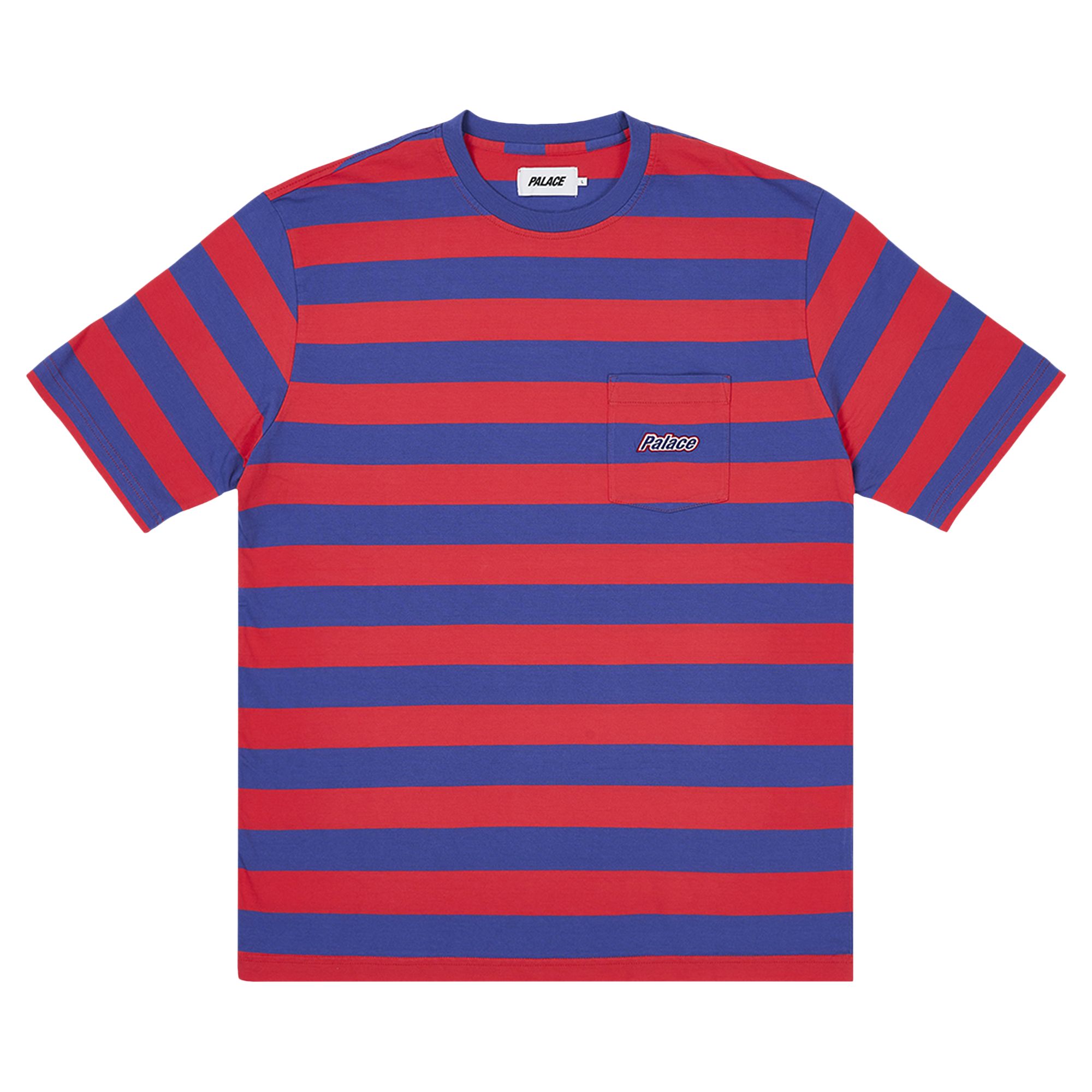 Pre-owned Palace Block Stripe T-shirt 'navy' | Blue | Men's Size S
