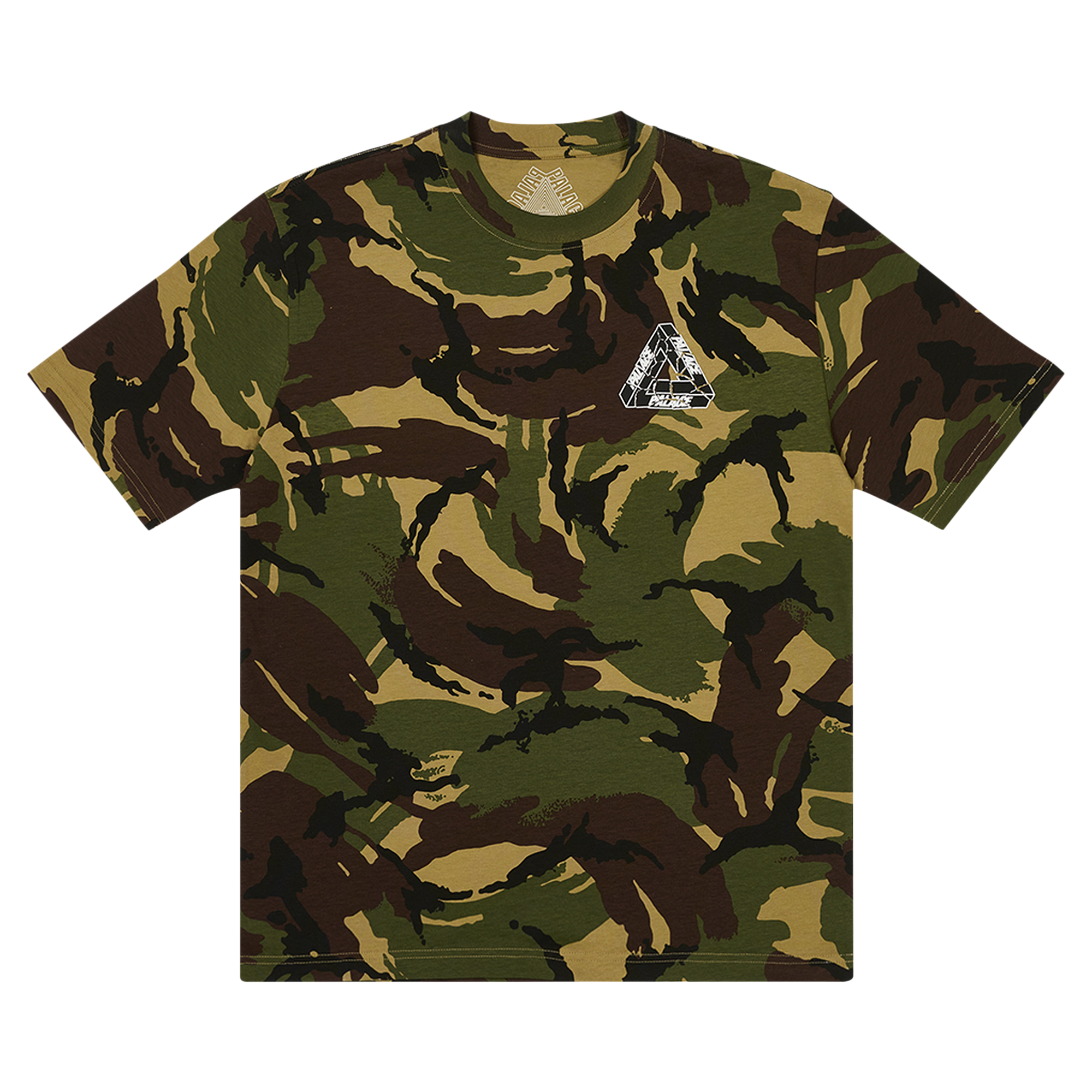 Pre-owned Palace Tri-ripped T-shirt 'woodland Camo' In Brown