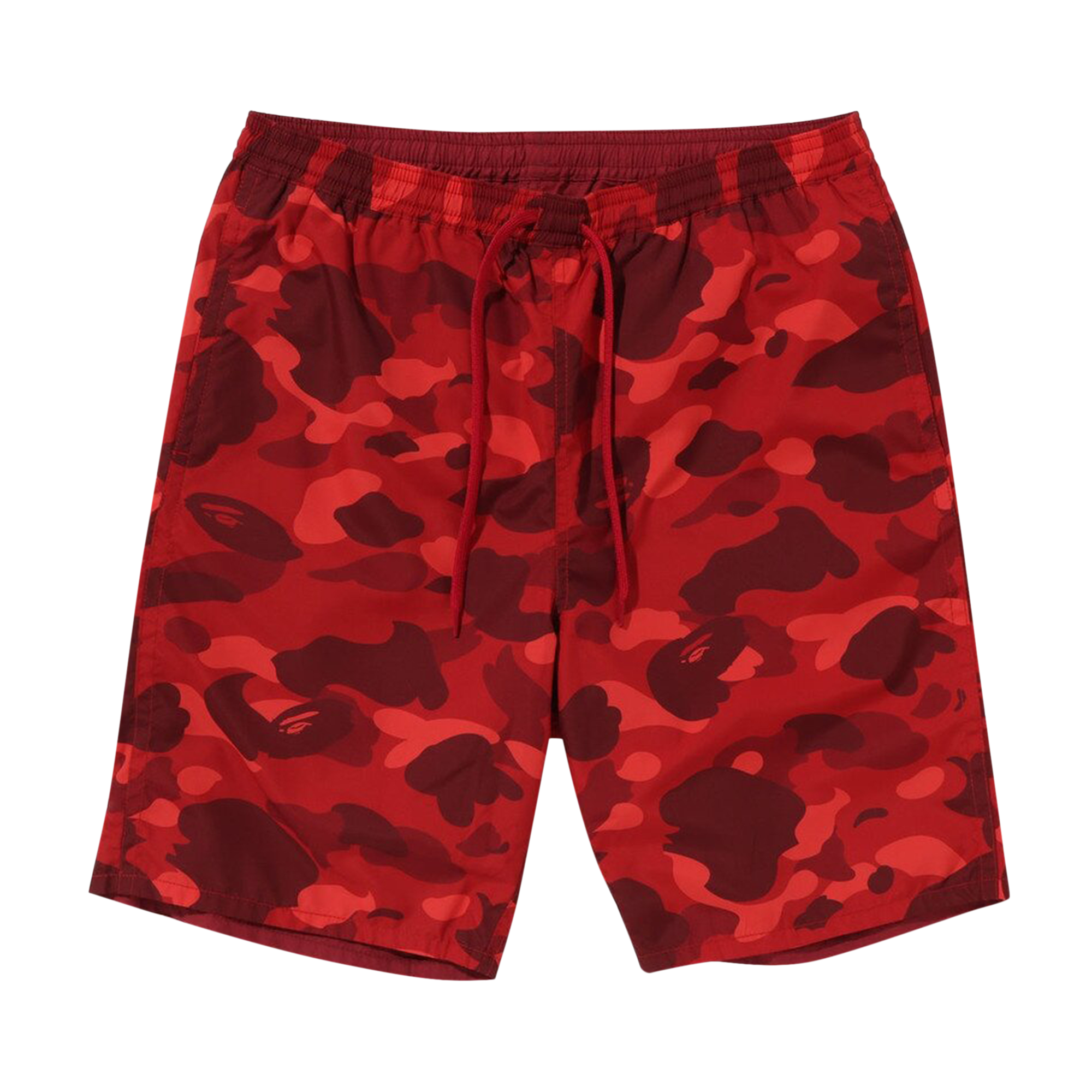 Pre-owned Bape Color Camo Shark Reversible Shorts 'red'