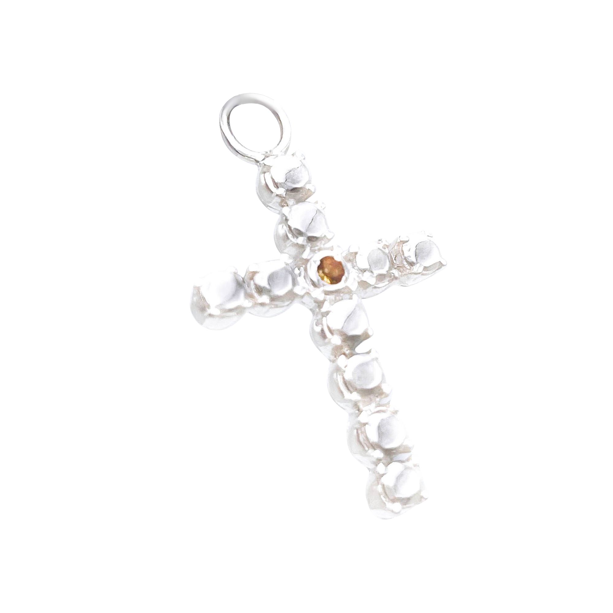 Pre-owned Martine Ali Citrine Cross Chain 'silver'