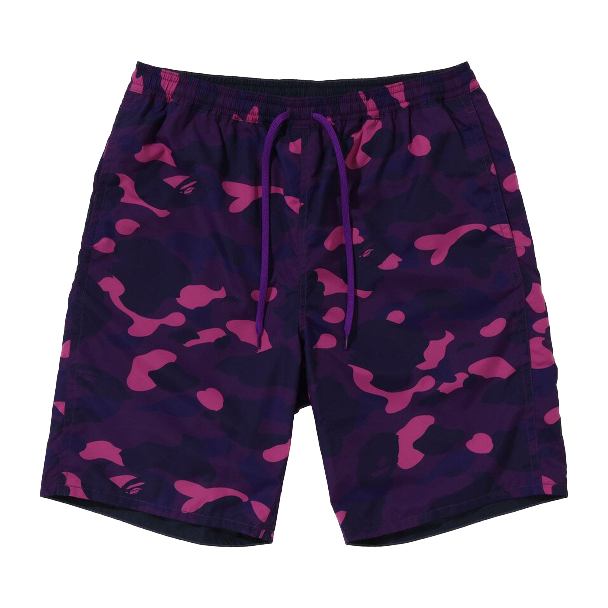 Pre-owned Bape Color Camo Shark Reversible Shorts 'purple'