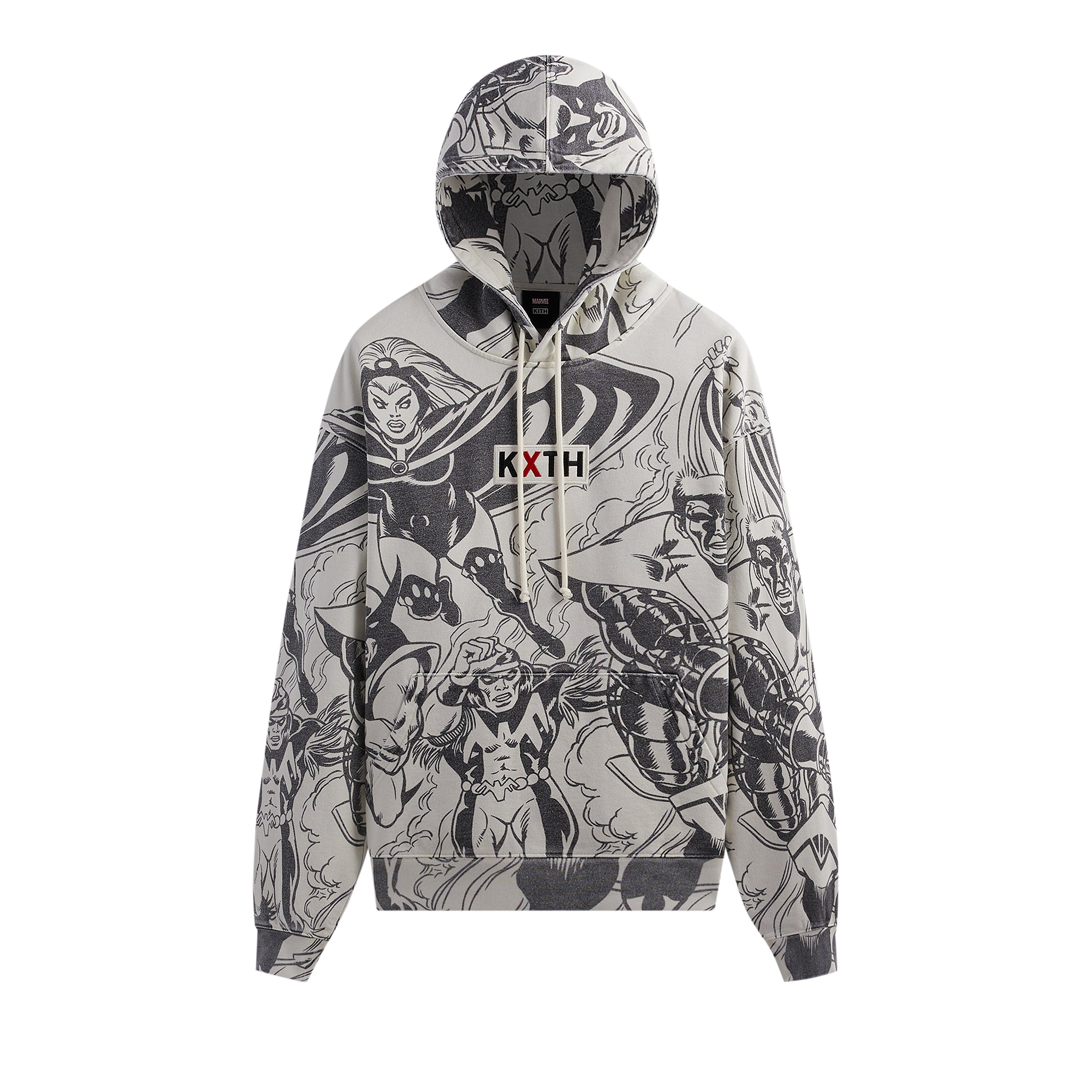 Pre-owned Kith For X-men Assemble Vintage Hoodie 'waffle' In Cream