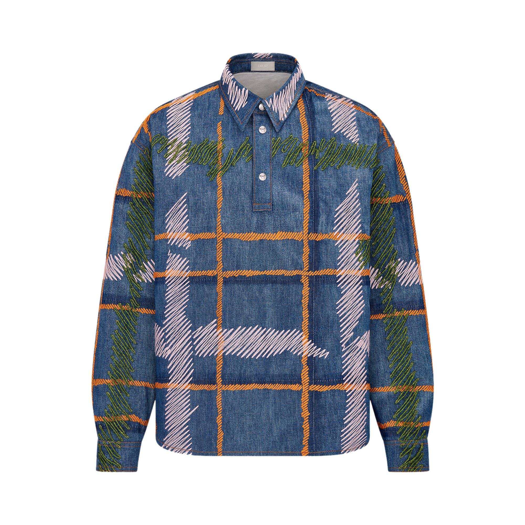 Pre-owned Dior X Denim Tears Long-sleeve Shirt 'blue' | Multi-color | Men's Size 48
