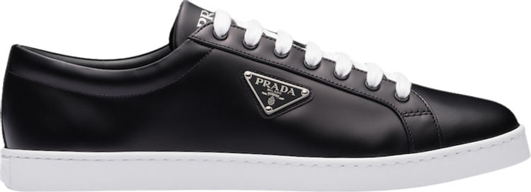 Prada Brushed Leather Sneaker 'Black'