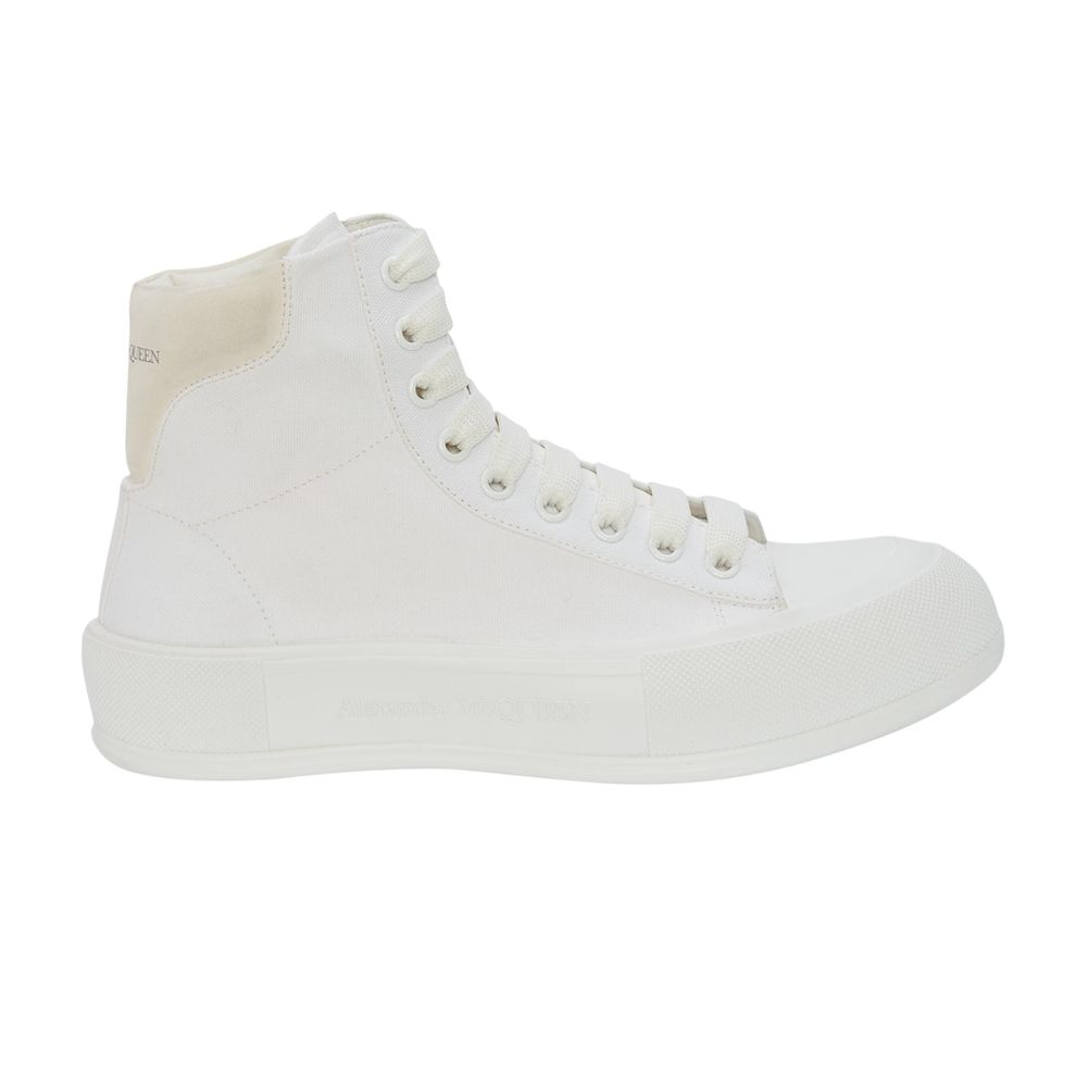 Pre-owned Alexander Mcqueen Deck Plimsoll High 'white' | Men's Size 40