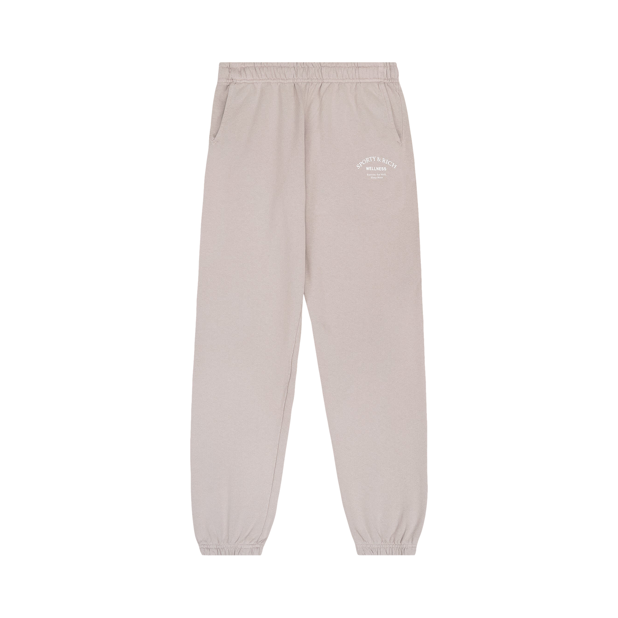 Pre-owned Sporty And Rich Sporty & Rich Wellness Studio Sweatpants 'dove/white' In Cream