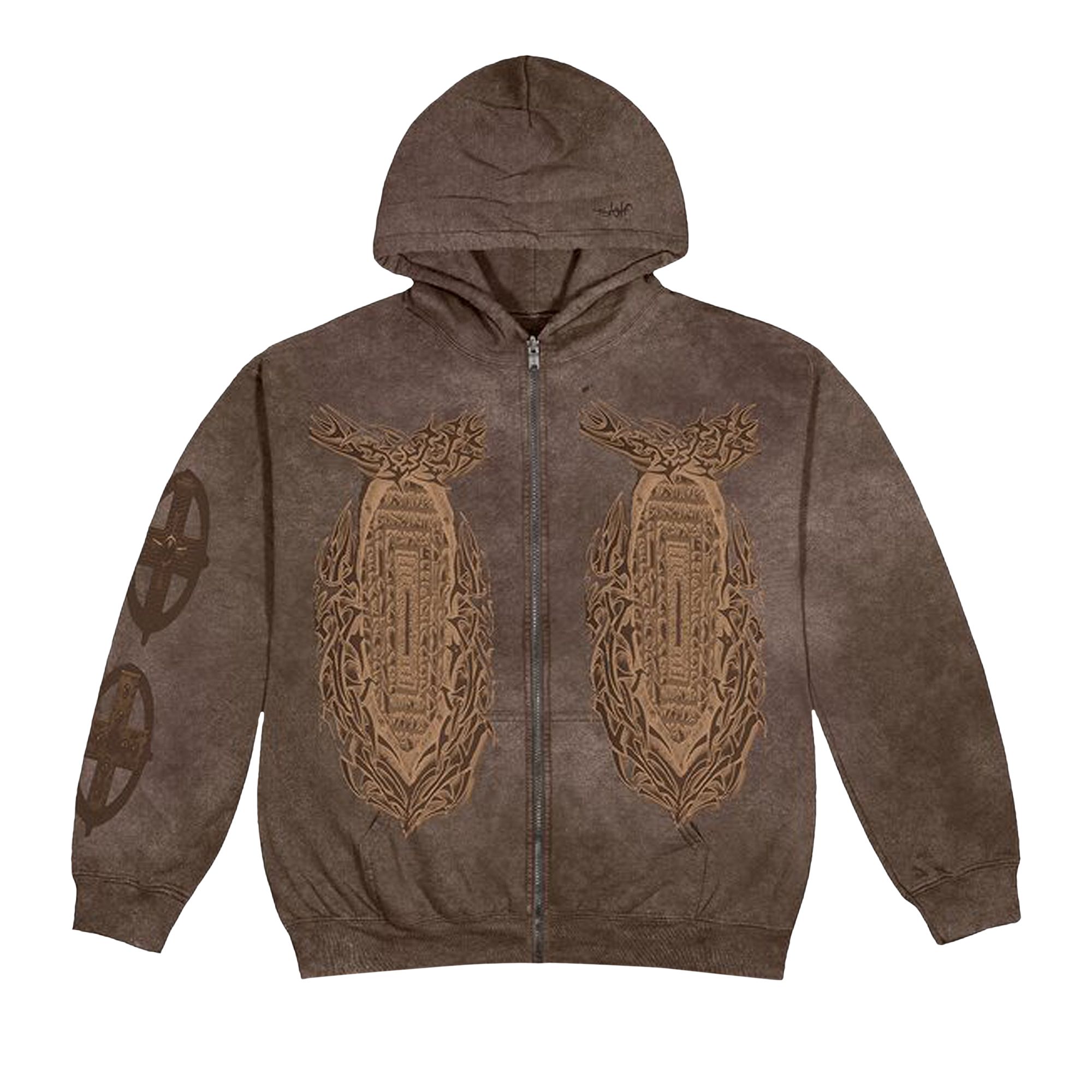 Pre-owned Cactus Jack By Travis Scott God's Country Zip Hoodie 'brown'