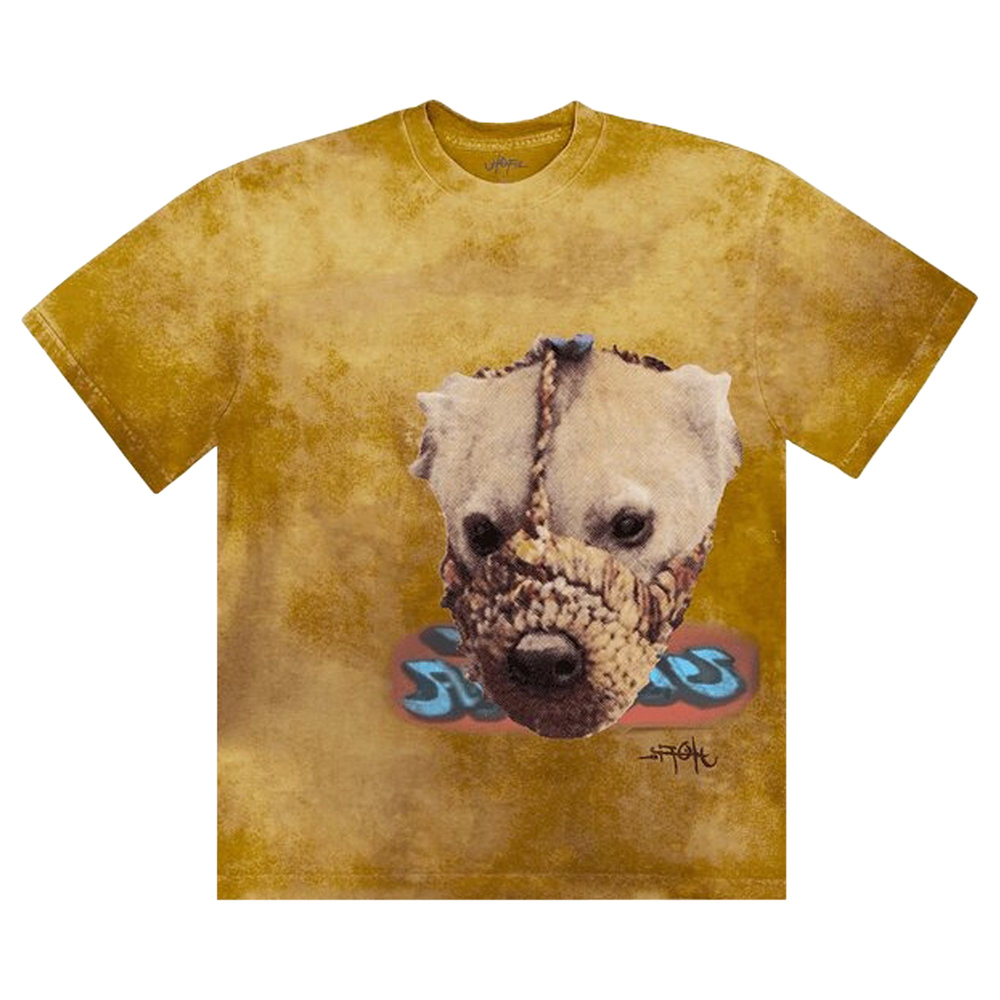 Pre-owned Cactus Jack By Travis Scott Siren Tie Dye Tee 'mustard' In Yellow