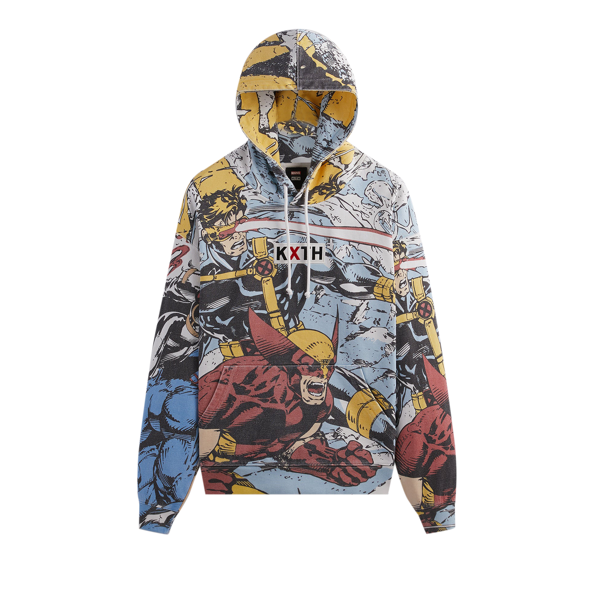 Pre-owned Kith For X-men Battle Hoodie 'white' In Multi-color