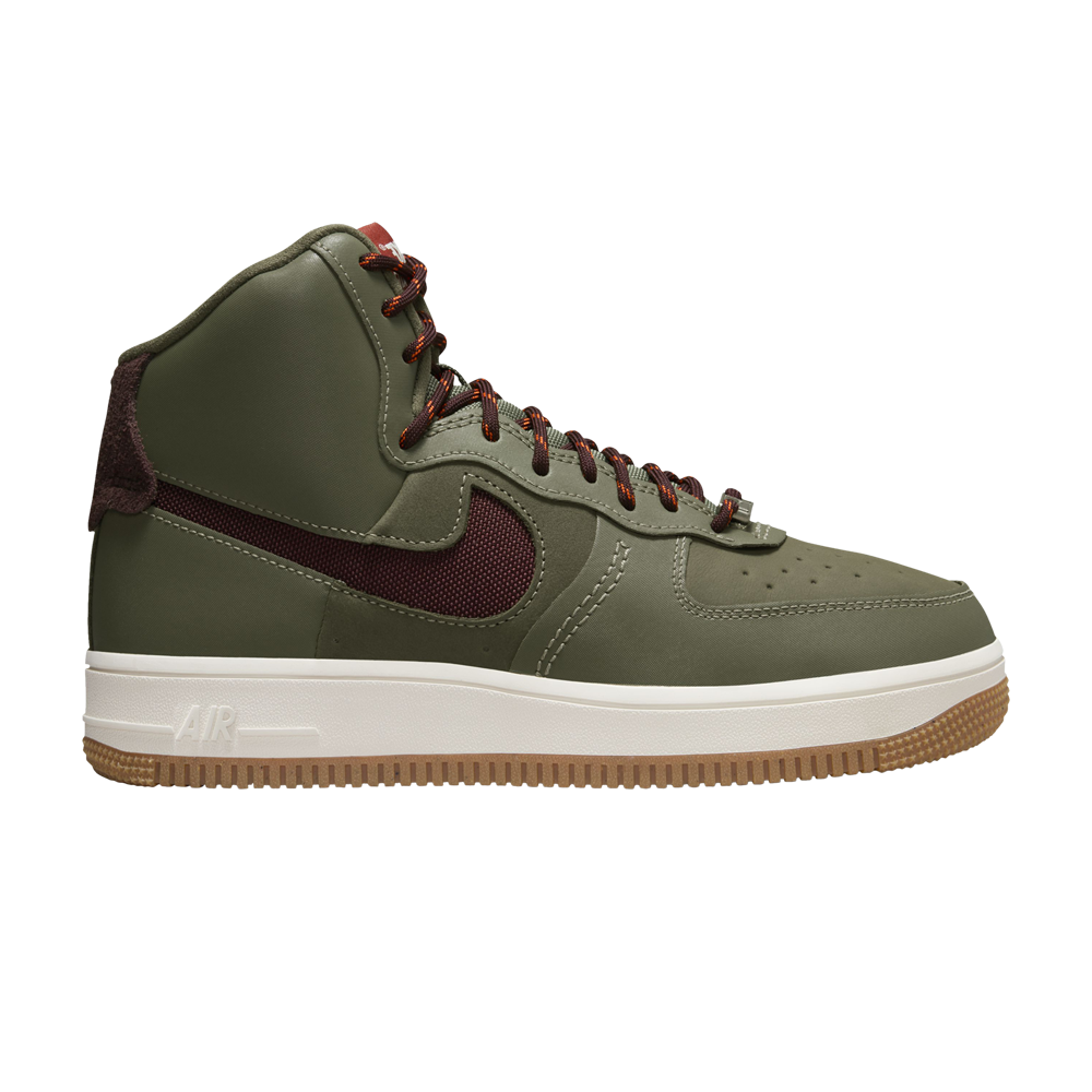 Pre-owned Nike Wmns Air Force 1 High Sculpt 'olive Burgundy' In Green