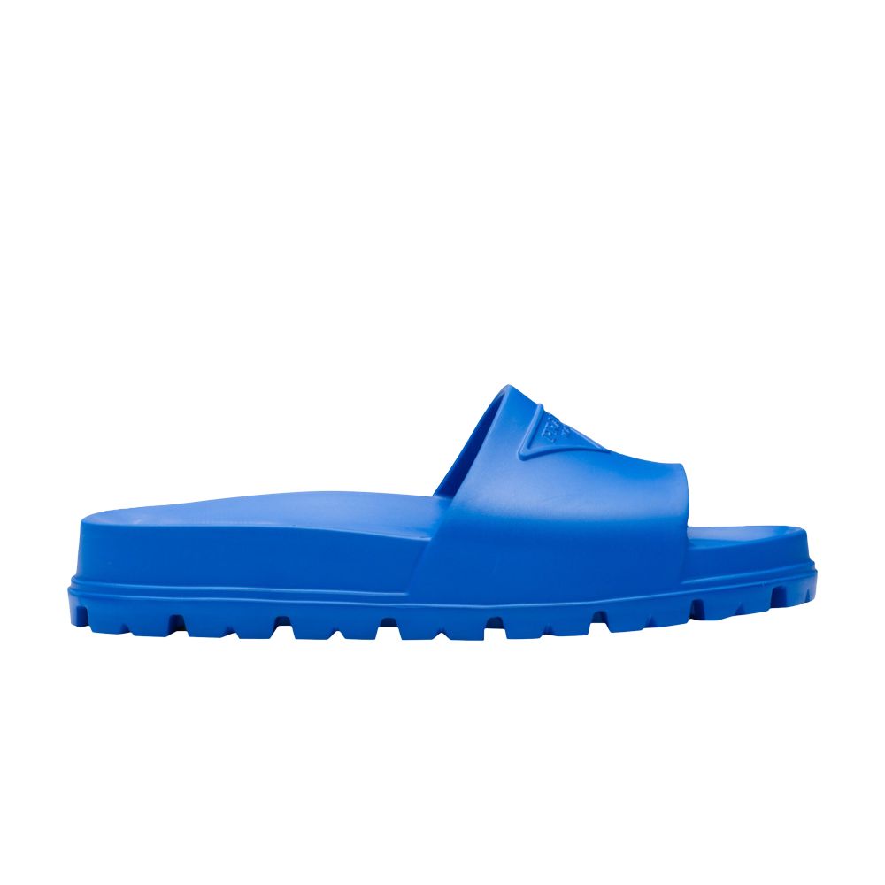 Pre-owned Prada Rubber Slide 'sapphire Blue'