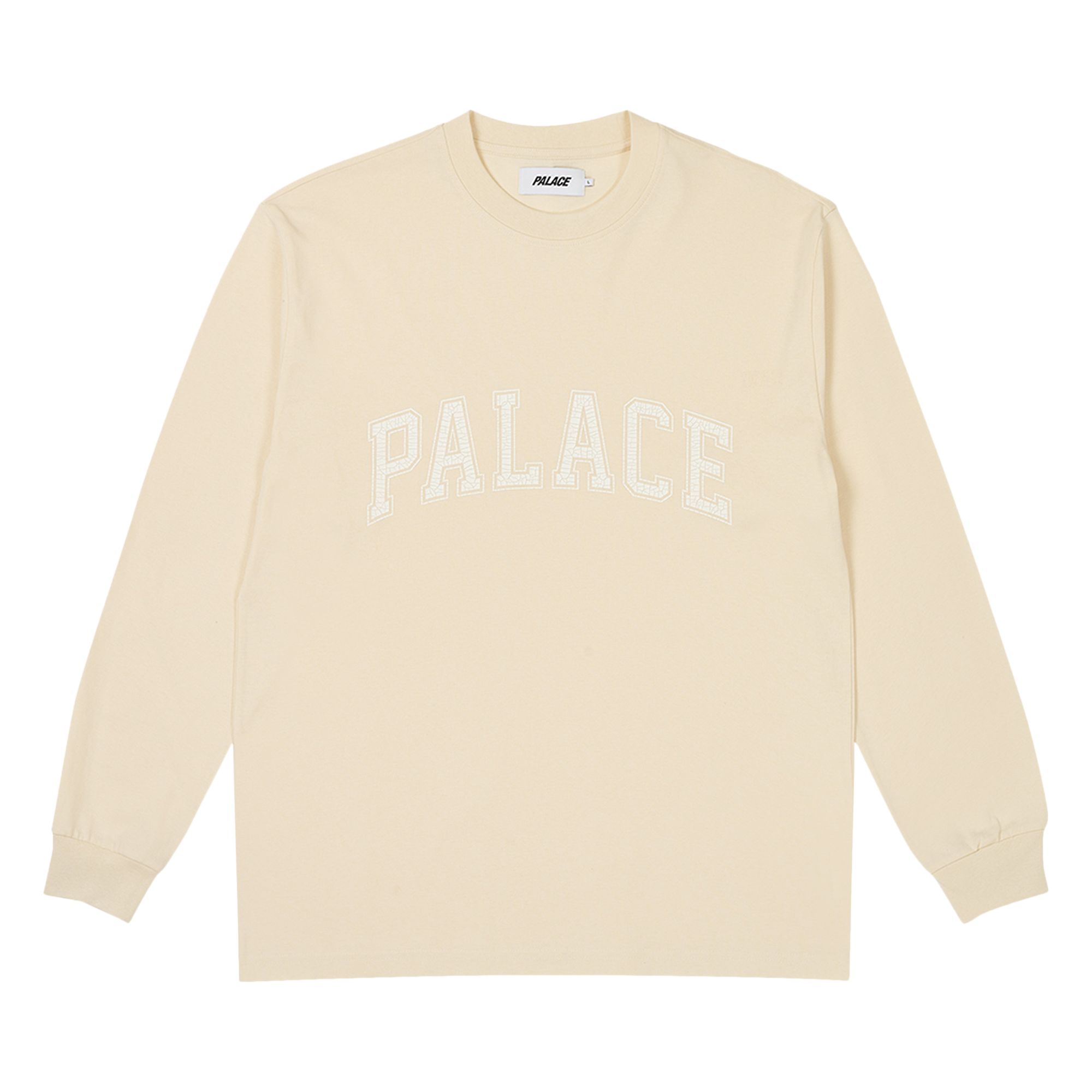 Pre-owned Palace Crack Me Up Long-sleeve 'soft White' | Men's Size Xl