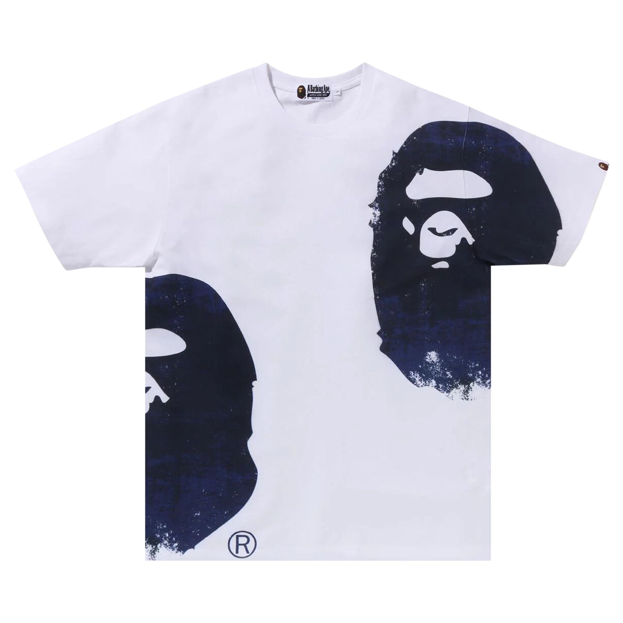 Pre-owned Bape Overprinted Multi Ape Head Tee 'white' | Men's Size L