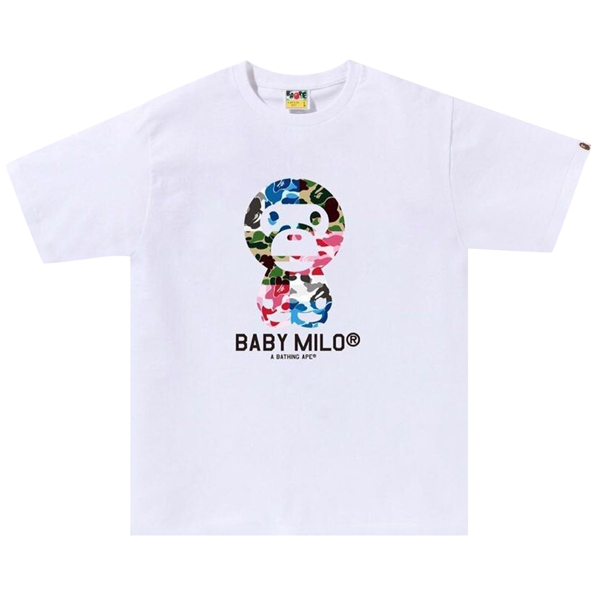 BAPE ABC Camo Crazy Baby Milo Tee 'White' | Men's Size L