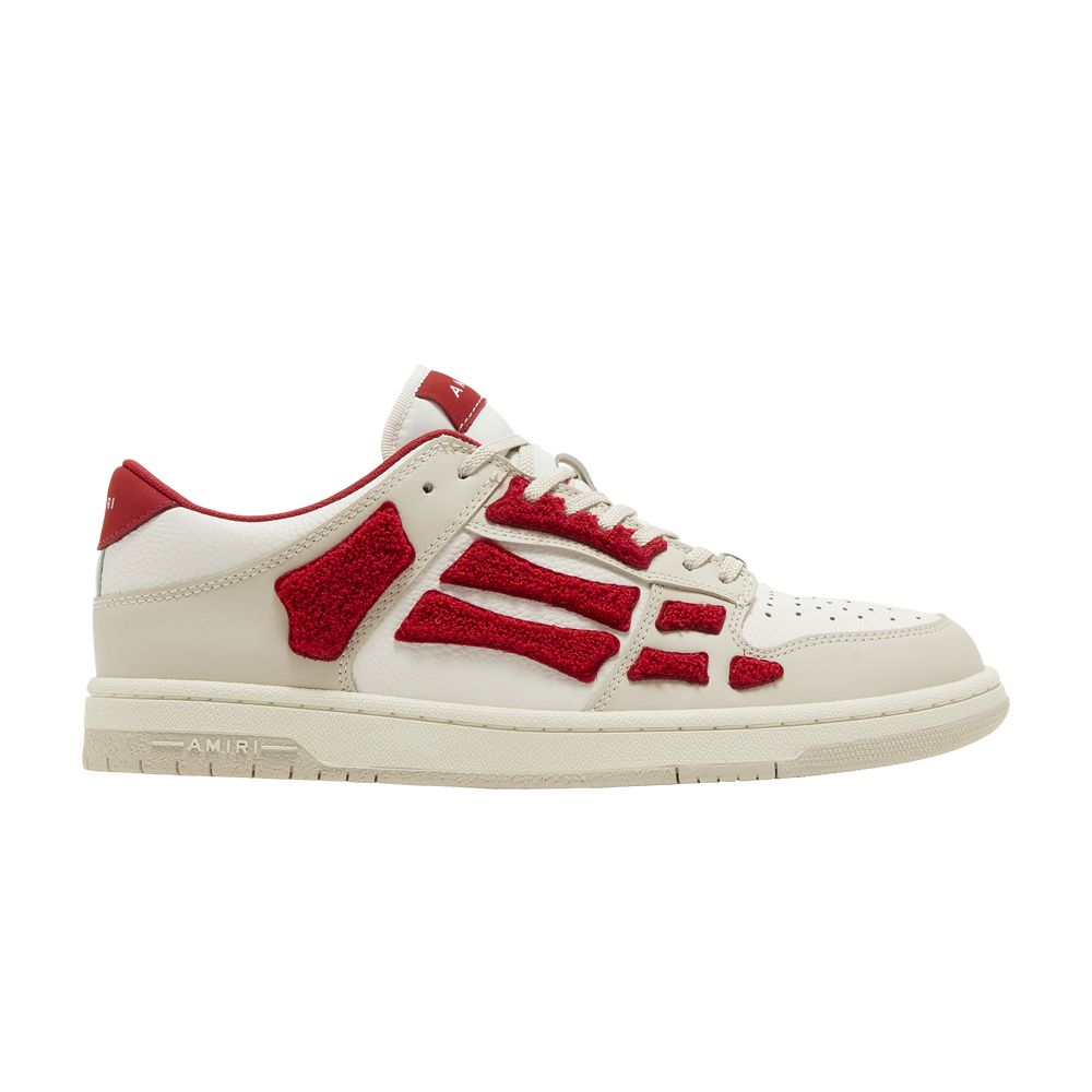 Pre-owned Amiri Skel Top Low 'white Red Chenille' | Men's Size 43