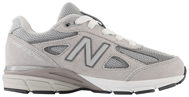 New Balance 990v4 Little Kid Kool Grey Silver Filigree