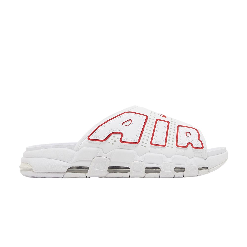 NIKE AIR MORE UPTEMPO SLIDE 'WHITE UNIVERSITY RED'