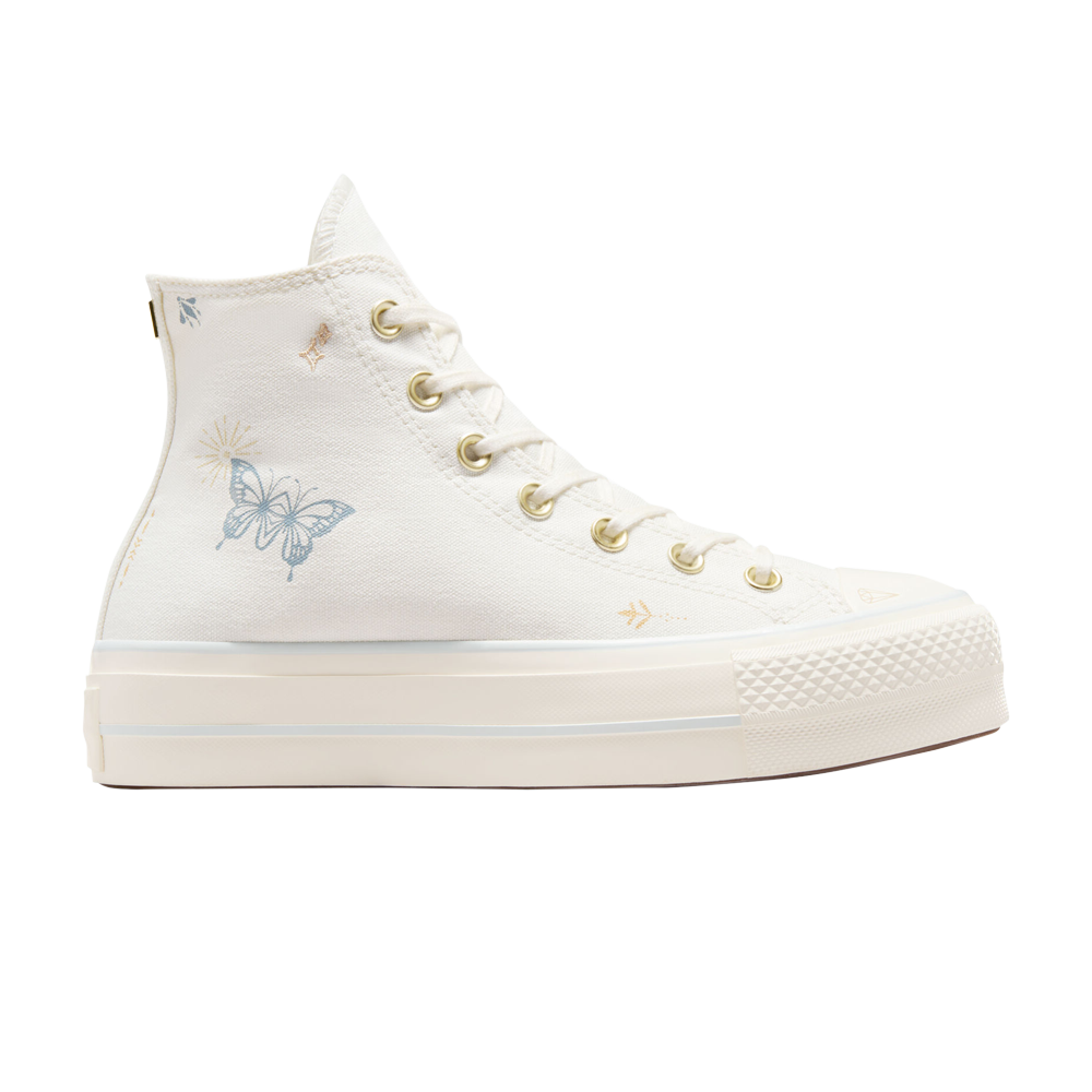 Pre-owned Converse Wmns Chuck Taylor All Star Lift Platform High 'tiny Tattoos' In Cream