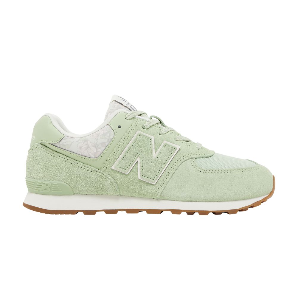 Pre-owned New Balance 574 Big Kid 'floral - Avocado Gum' | Green | Kid's Size 3.5