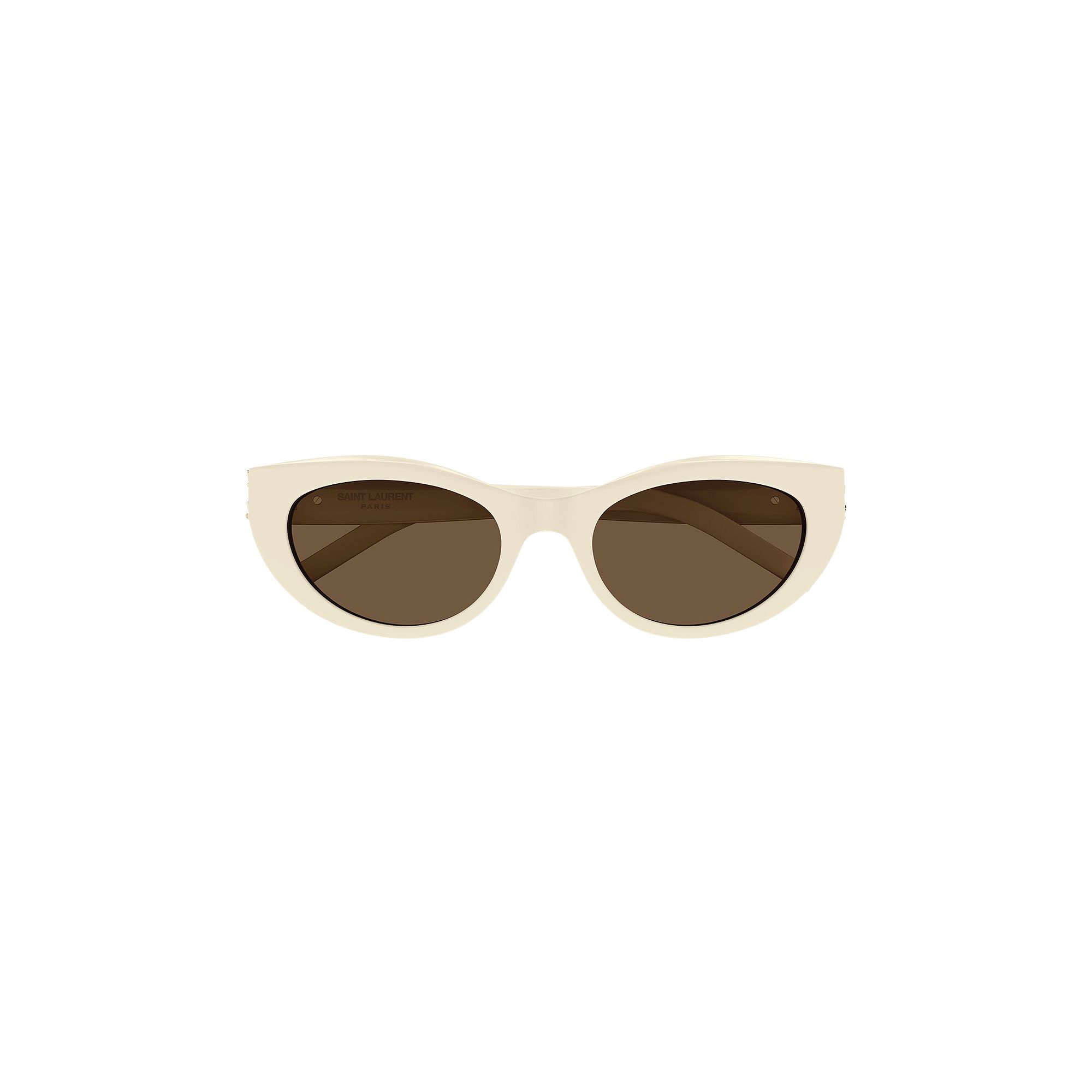 Pre-owned Saint Laurent Cat Eye Frame Sunglasses 'ivory' In Cream