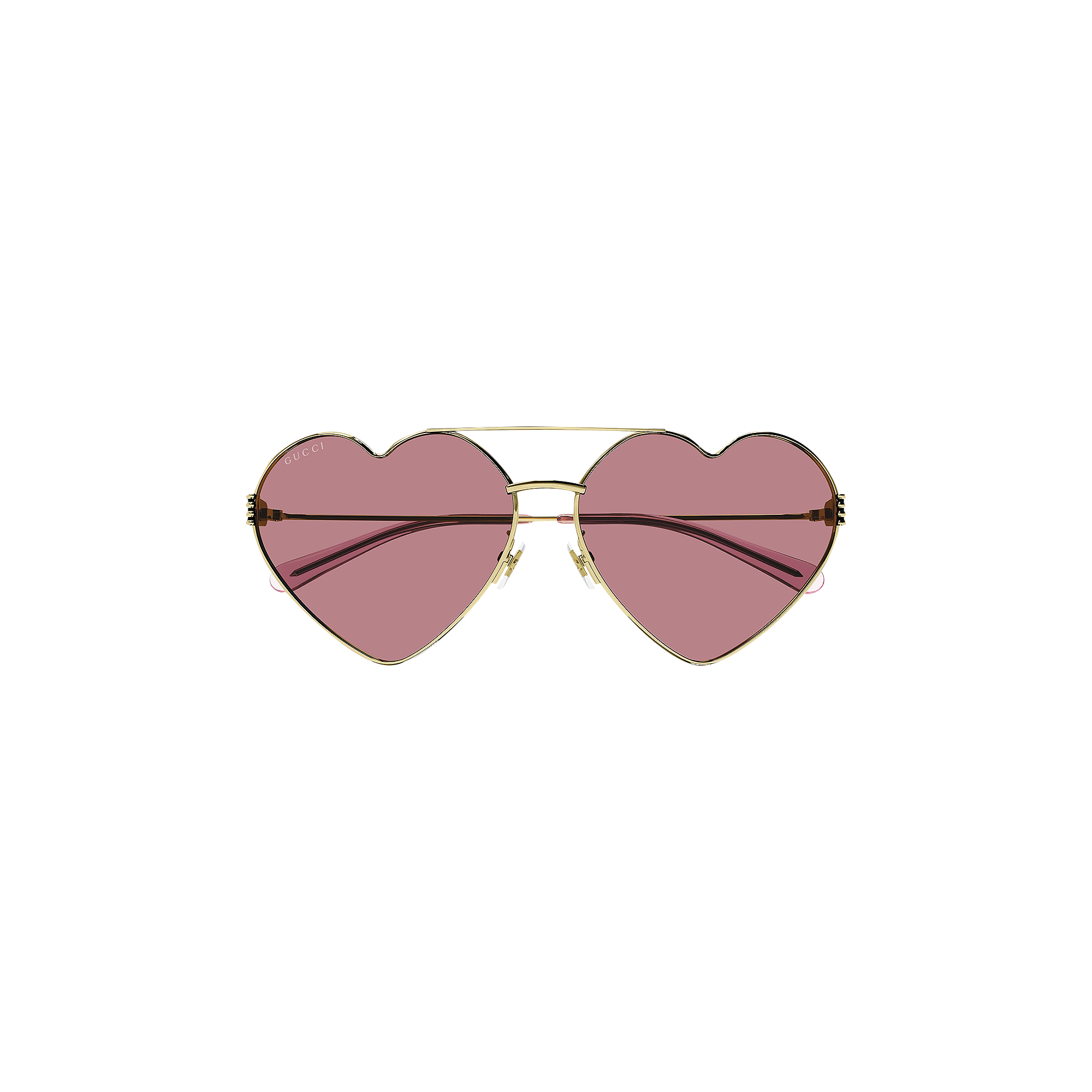 Pre-owned Gucci Heart Frame Sunglasses 'gold'