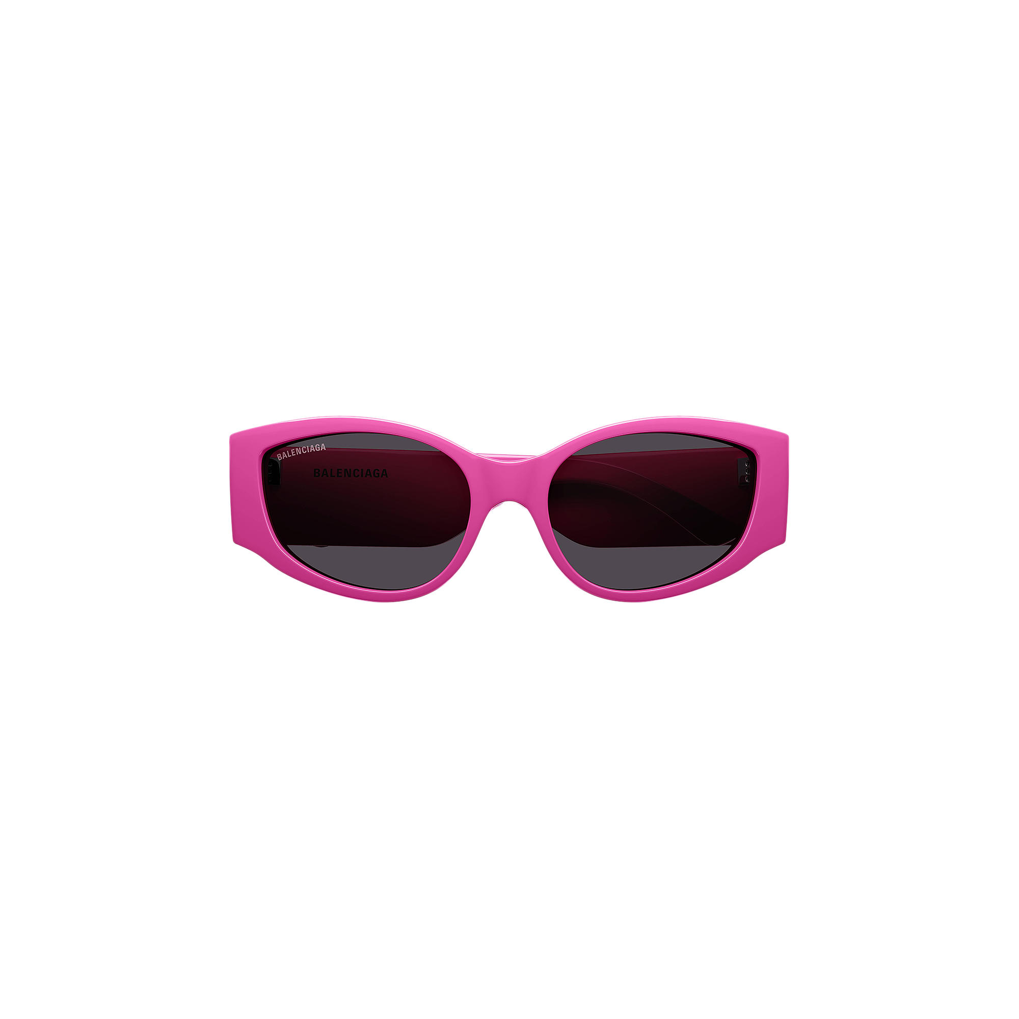 Pre-owned Balenciaga Oval Frame Sunglasses 'fuchsia' In Pink