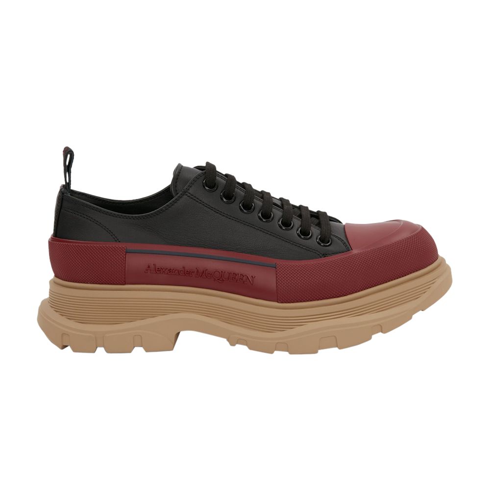 Pre-owned Alexander Mcqueen Tread Slick Lace-up 'black Red Beige' | Men's Size 41