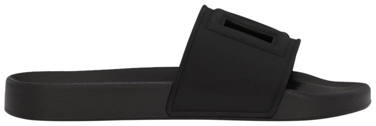 Dolce  Gabbana Beachwear Sliders DG Logo   Black