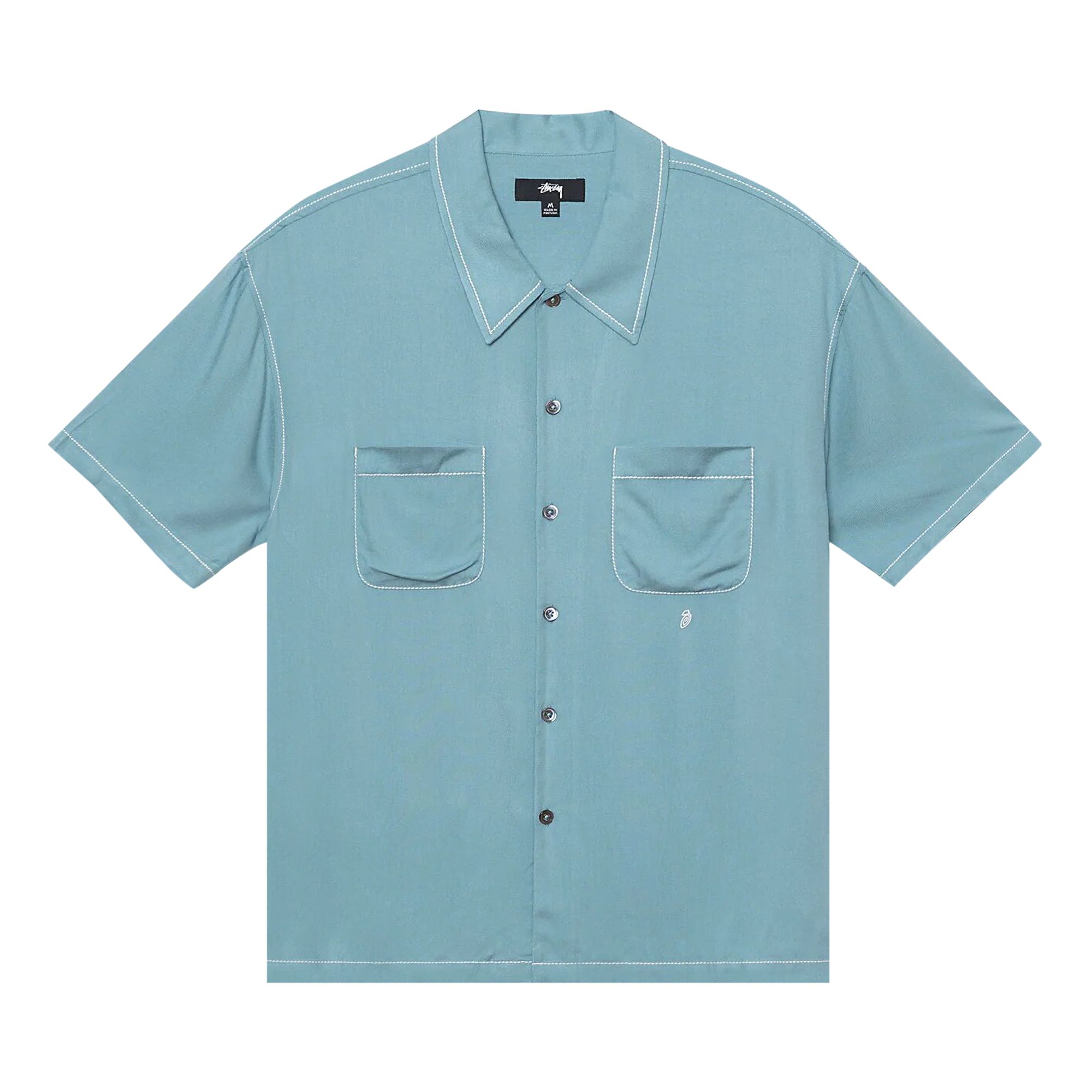 Stussy Contrast Pick Stitched Shirt 'Blue' | Men's Size M