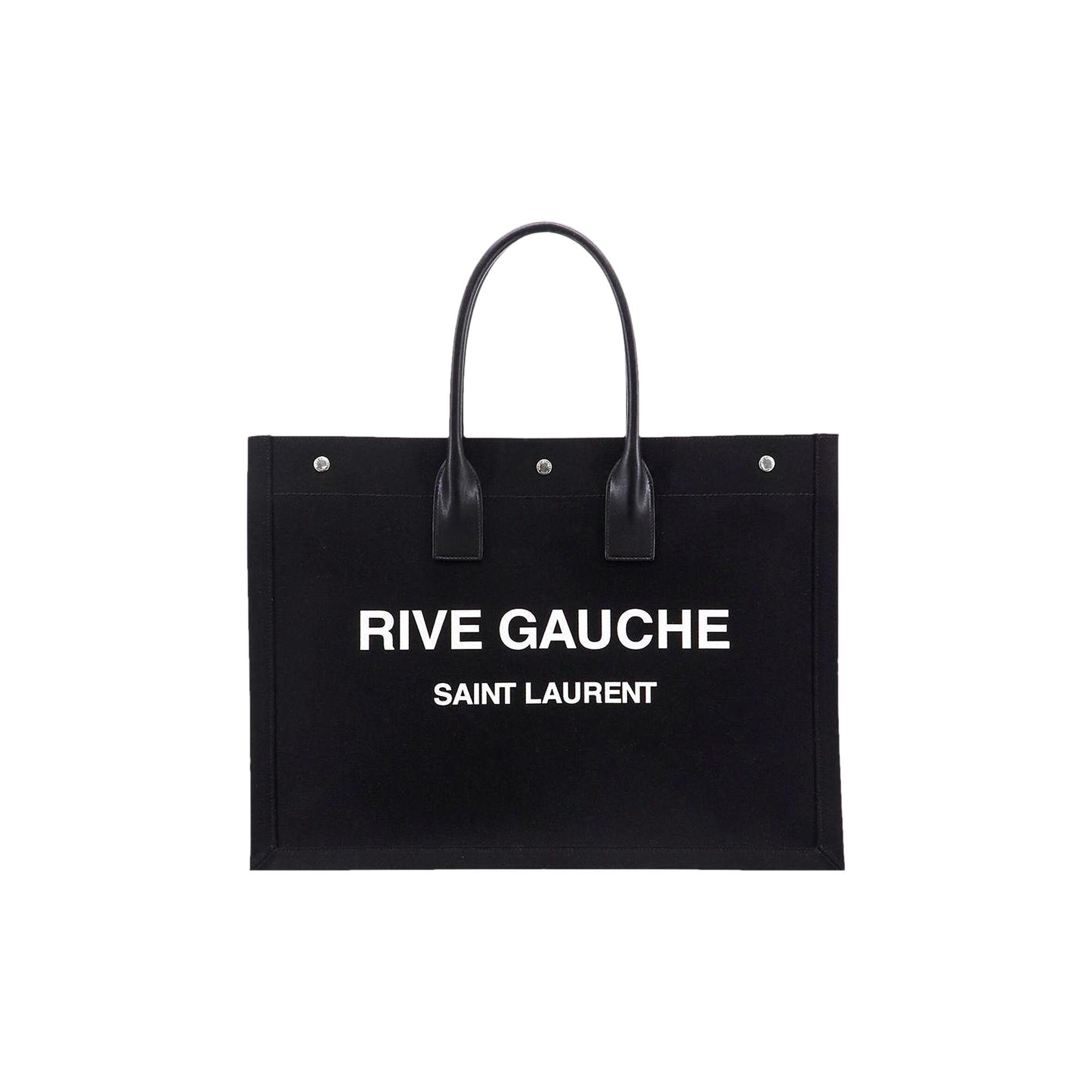 Pre-owned Saint Laurent Rive Gauche Lino Legend Large Tote Bag 'black/white'