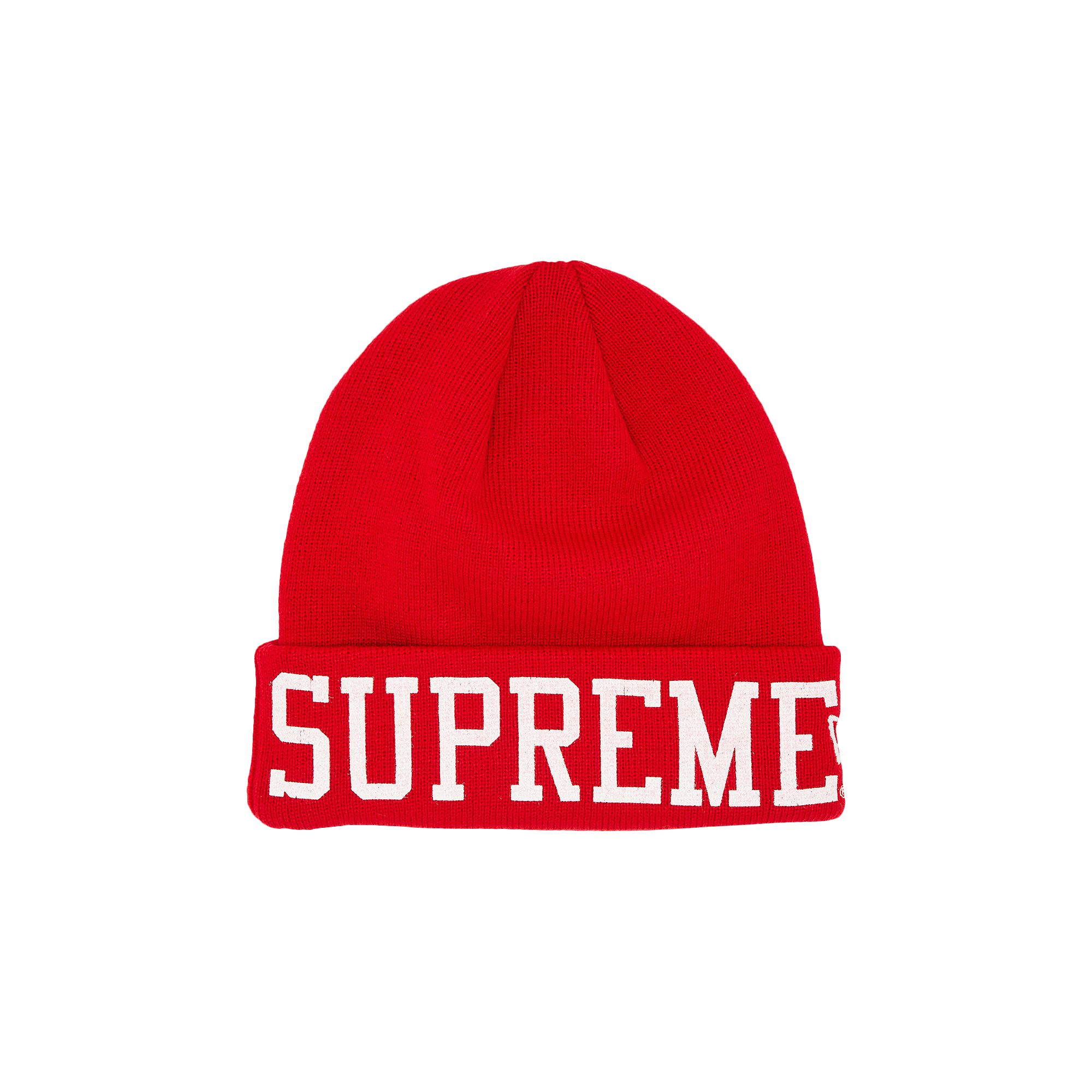 Supreme x New Era Varsity Beanie 'Red' | Men's Size Onesize