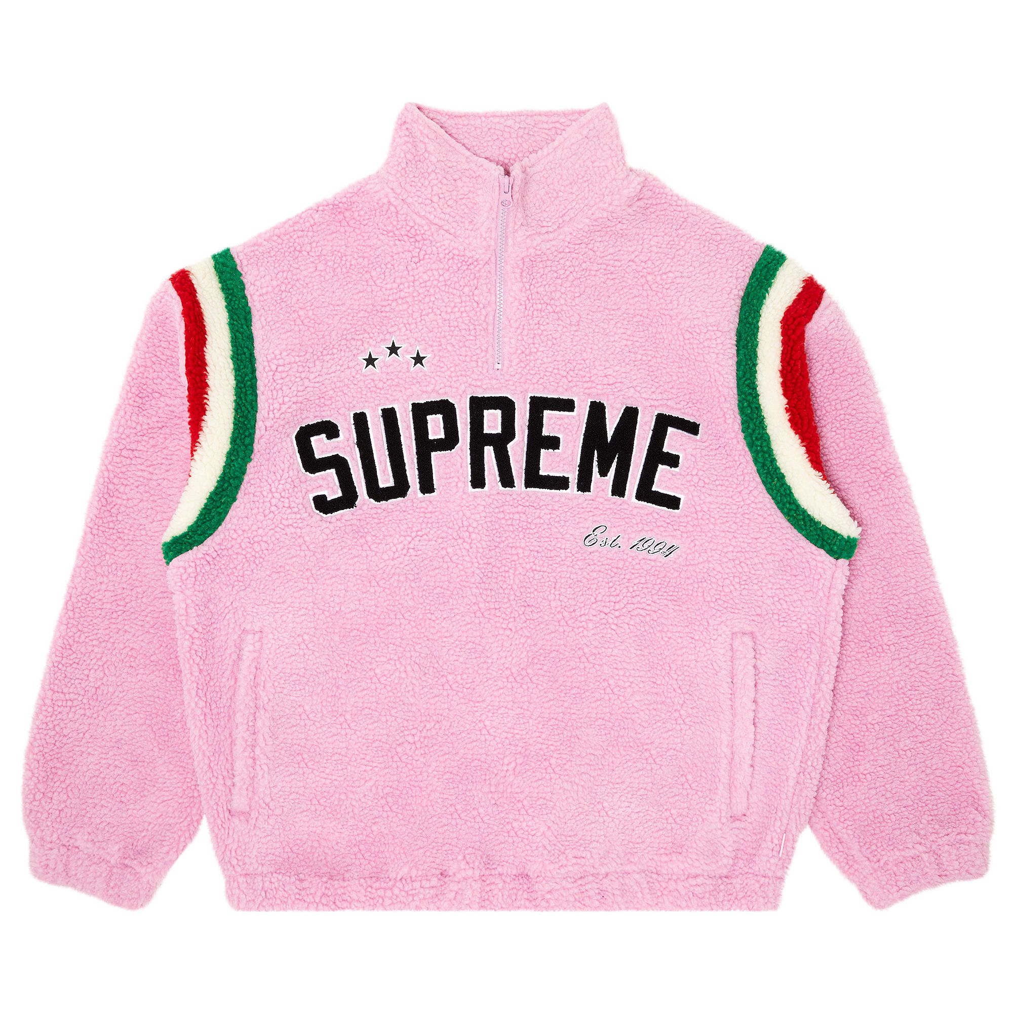 Supreme Arc Half Zip Fleece Pullover 'Pink' | Men's Size L