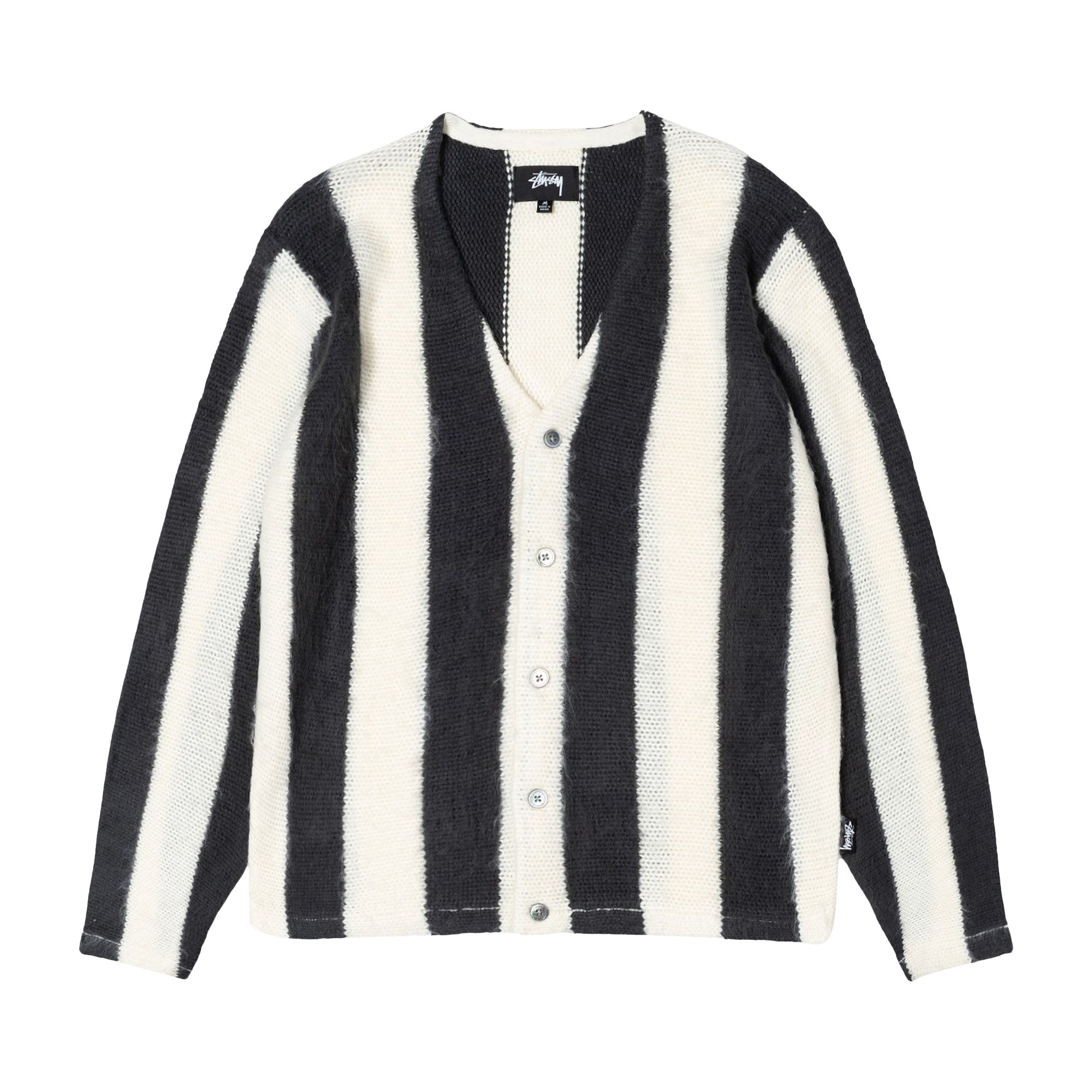 Stussy Stripe Brushed Cardigan 'Natural' | Multi-Color | Men's Size M