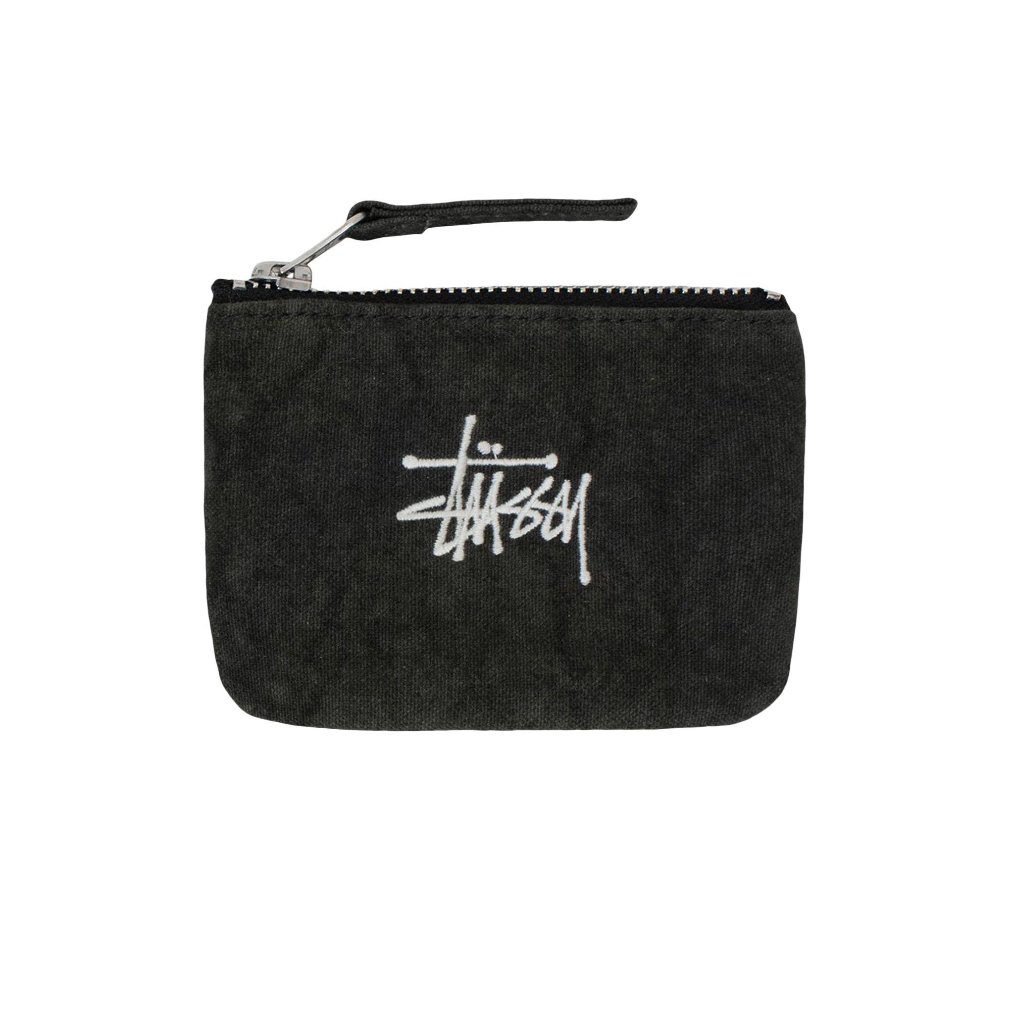 Pre-owned Stussy Canvas Coin Pouch 'washed Black' | Men's Size Onesize