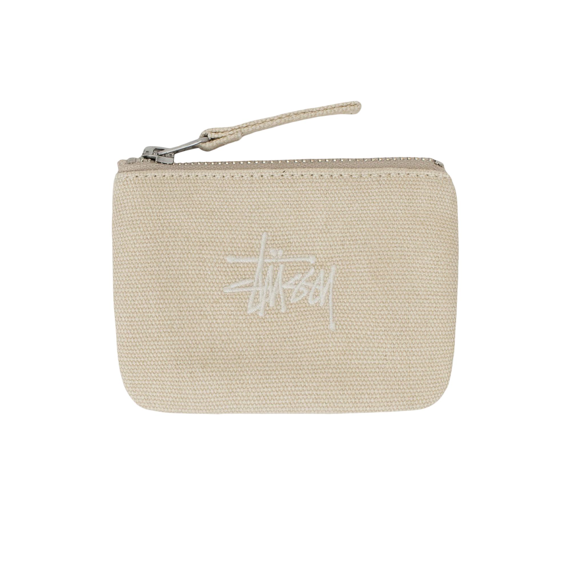 Pre-owned Stussy Canvas Coin Pouch 'natural' | Cream | Men's Size Onesize