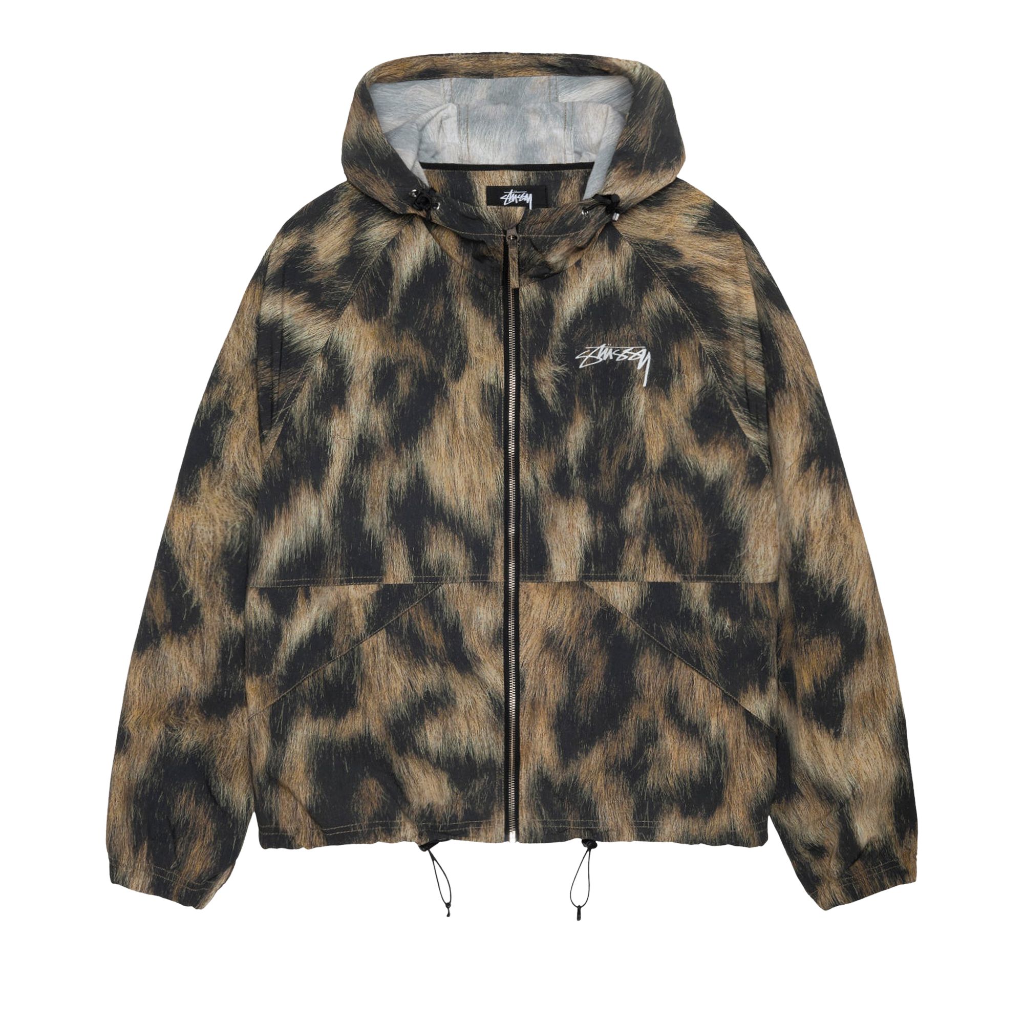 Stussy Beach Shell Fur Print Jacket 'Brown' | Multi-Color | Men's Size XL