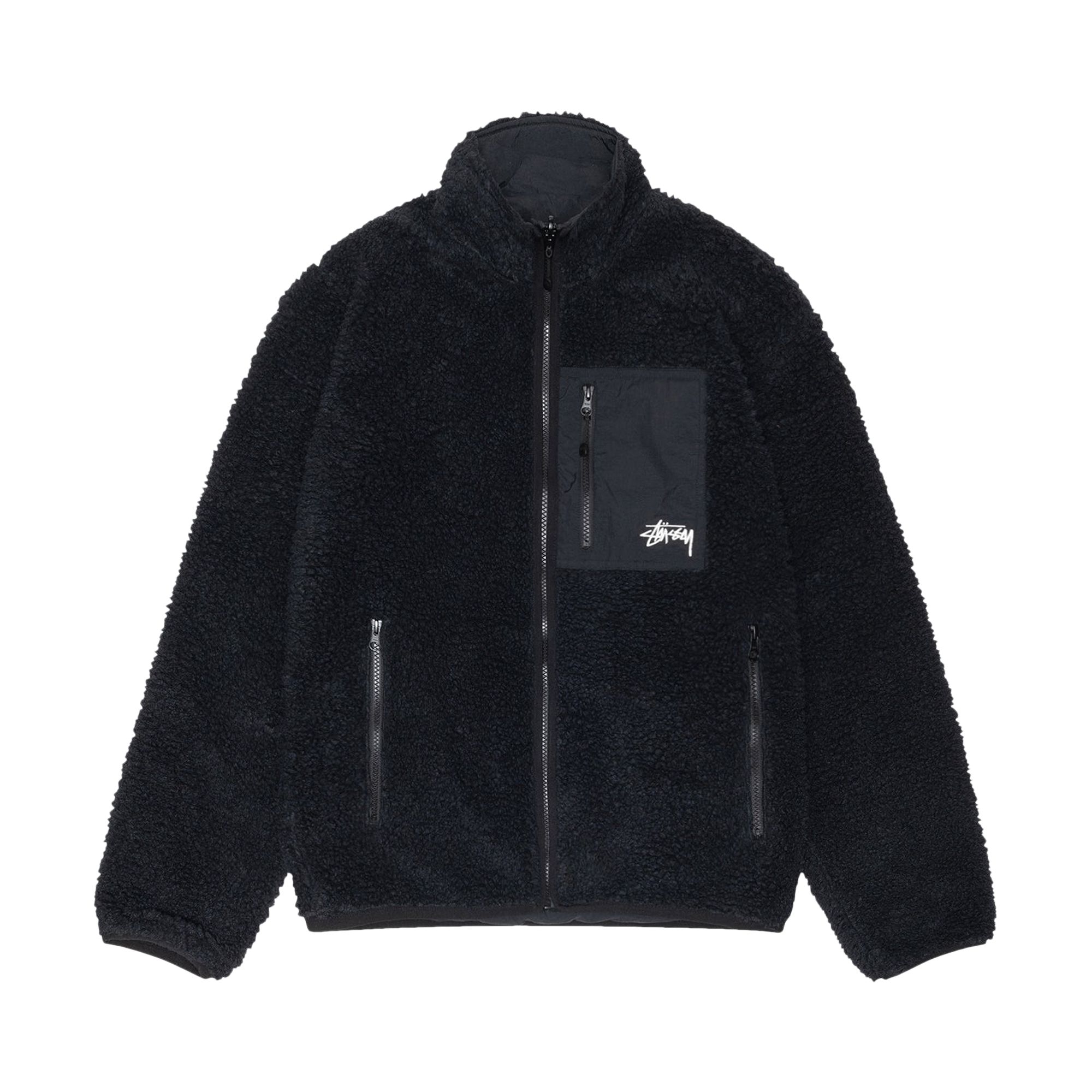 Stussy Sherpa Reversible Jacket 'Black' | Men's Size XL