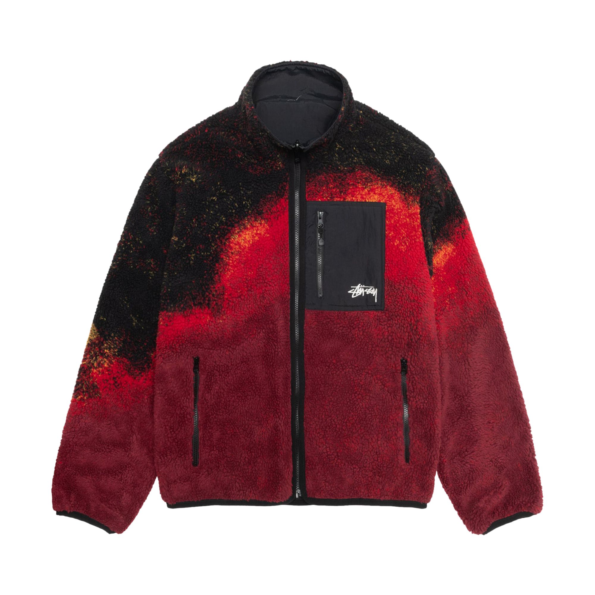 Stussy Sherpa Reversible Jacket 'Lava' | Multi-Color | Men's Size XL