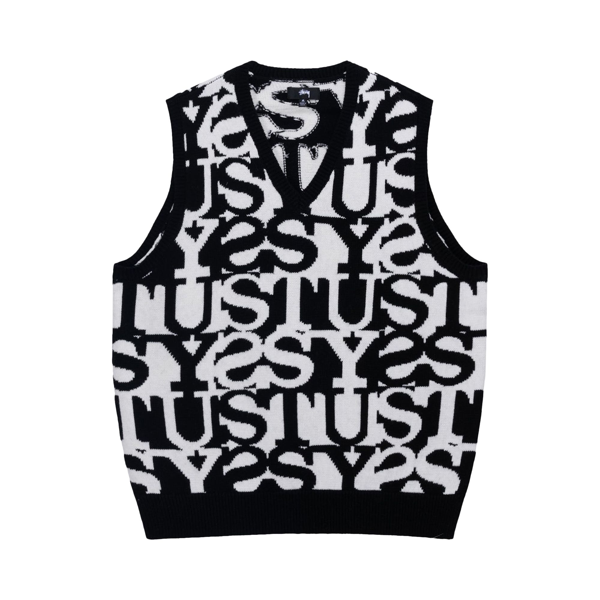 Pre-owned Stussy Stacked Sweater Vest 'ivory' In Multi-color