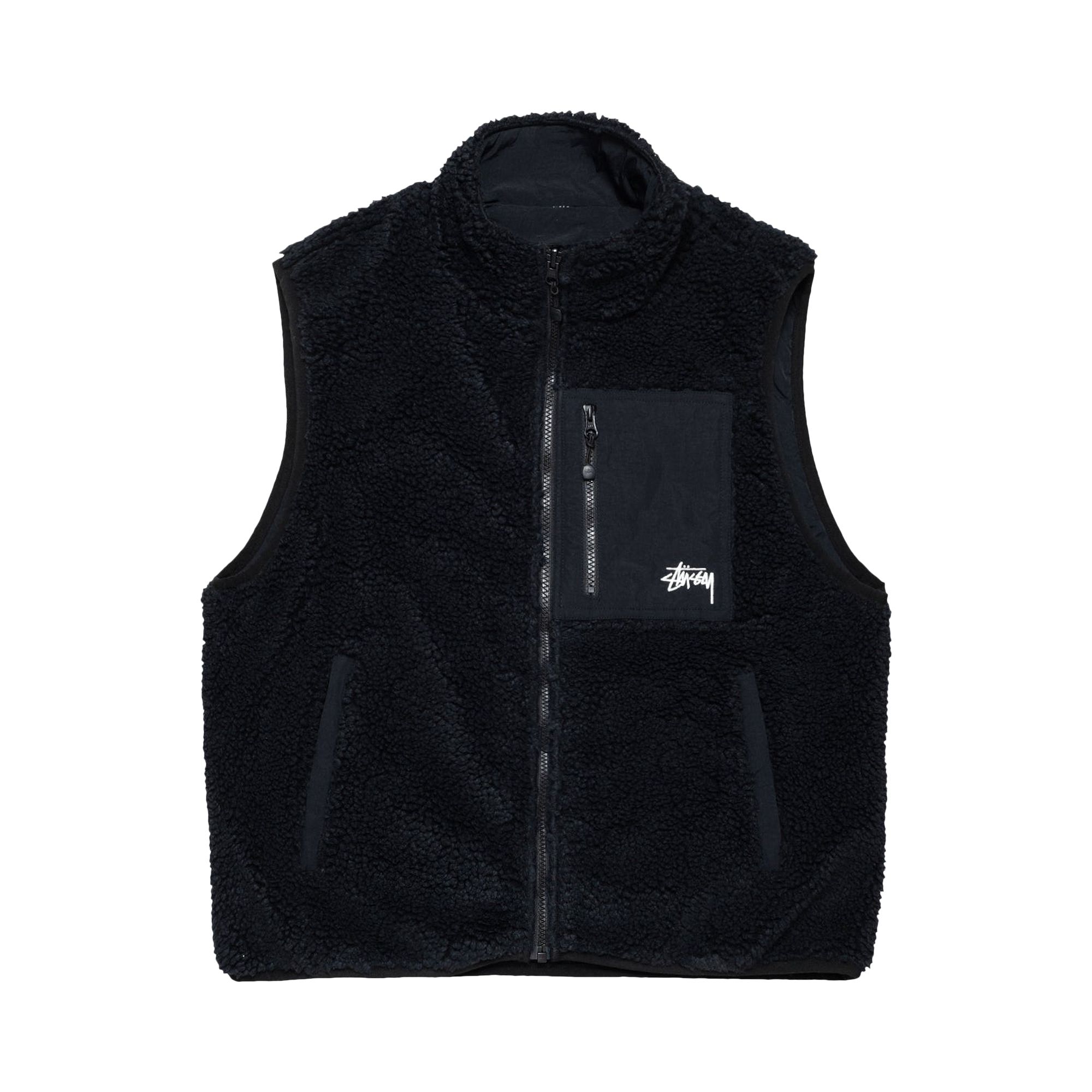 Stussy Sherpa Reversible Vest 'Black' | Men's Size XL