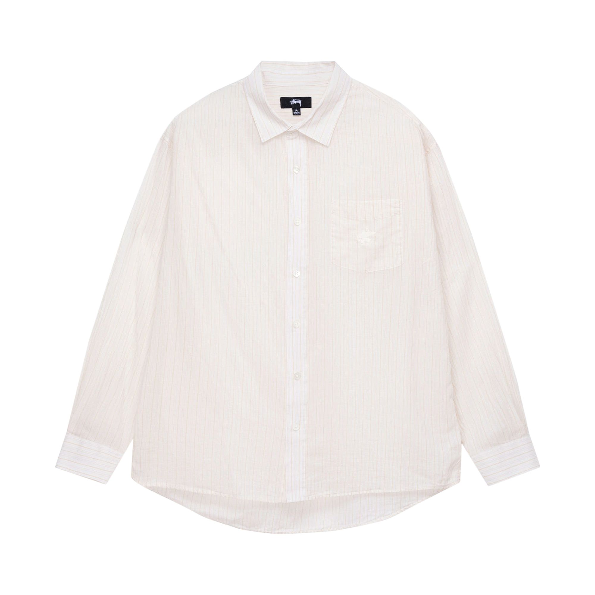 Pre-owned Stussy Light Weight Classic Shirt 'off White Stripe'