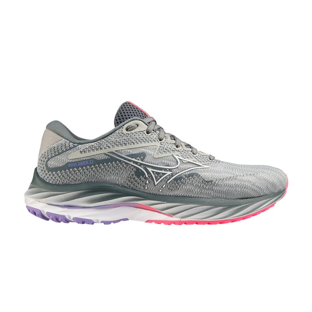 Pre-owned Mizuno Wmns Wave Rider 27 Wide 'pearl Blue White' | Grey | Women's Size 9 In Gray
