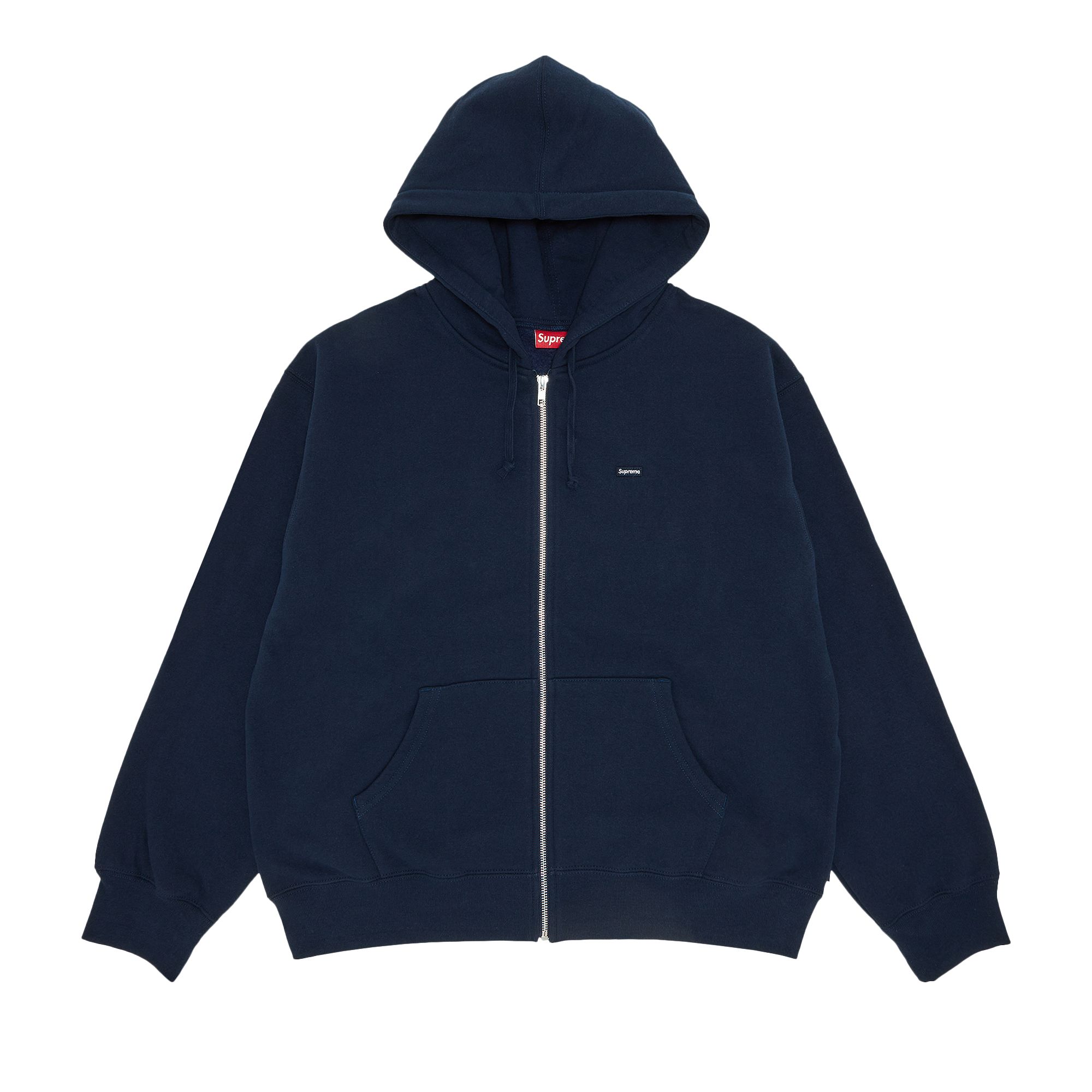 Pre-owned Supreme Small Box Zip Up Hooded Sweatshirt 'navy' In Blue